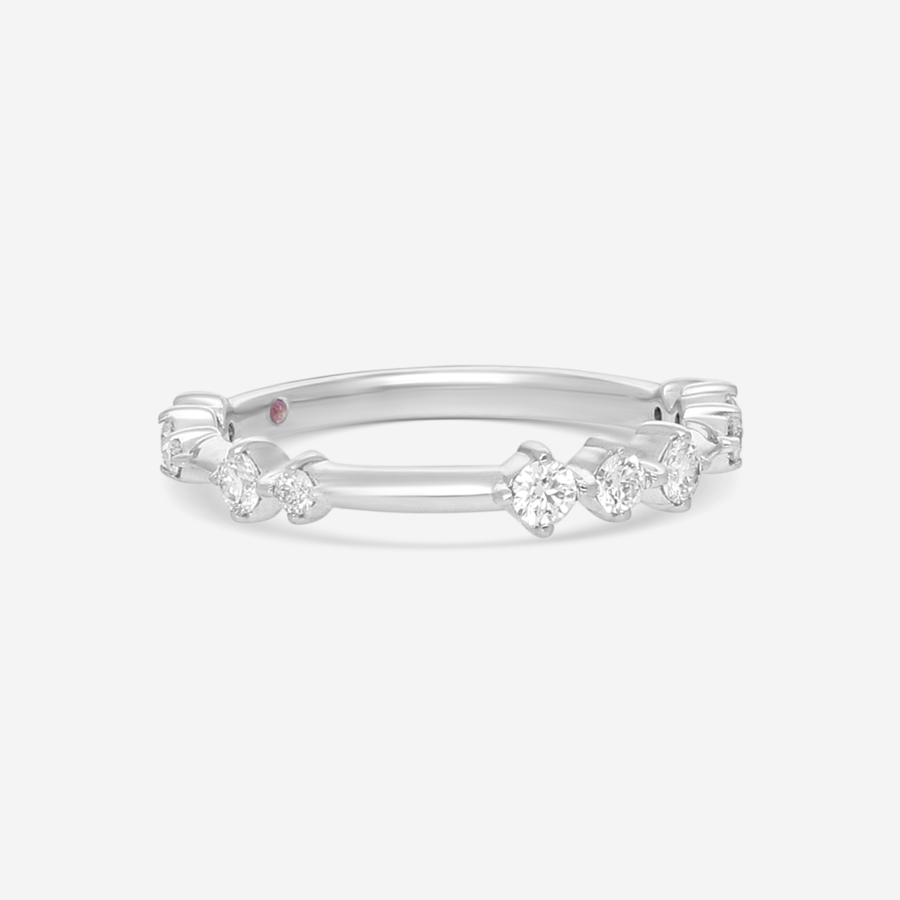 Hearts On Fire Love Code 18K White Gold Band Ring Sz. 6.5 HP-HBA75648W-C