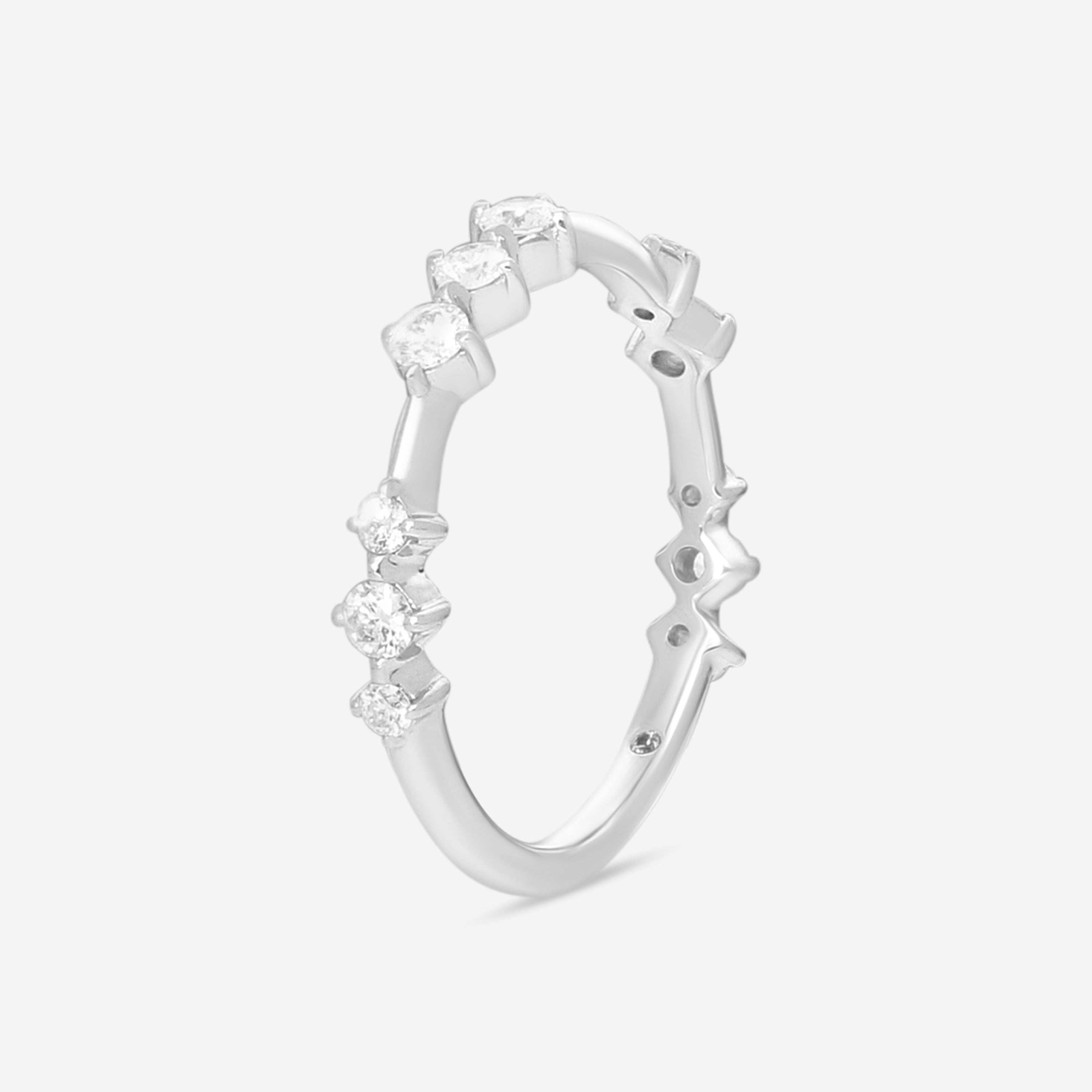 Hearts On Fire Love Code 18K White Gold Band Ring Sz. 6.5 HP-HBA75648W-C — view 2