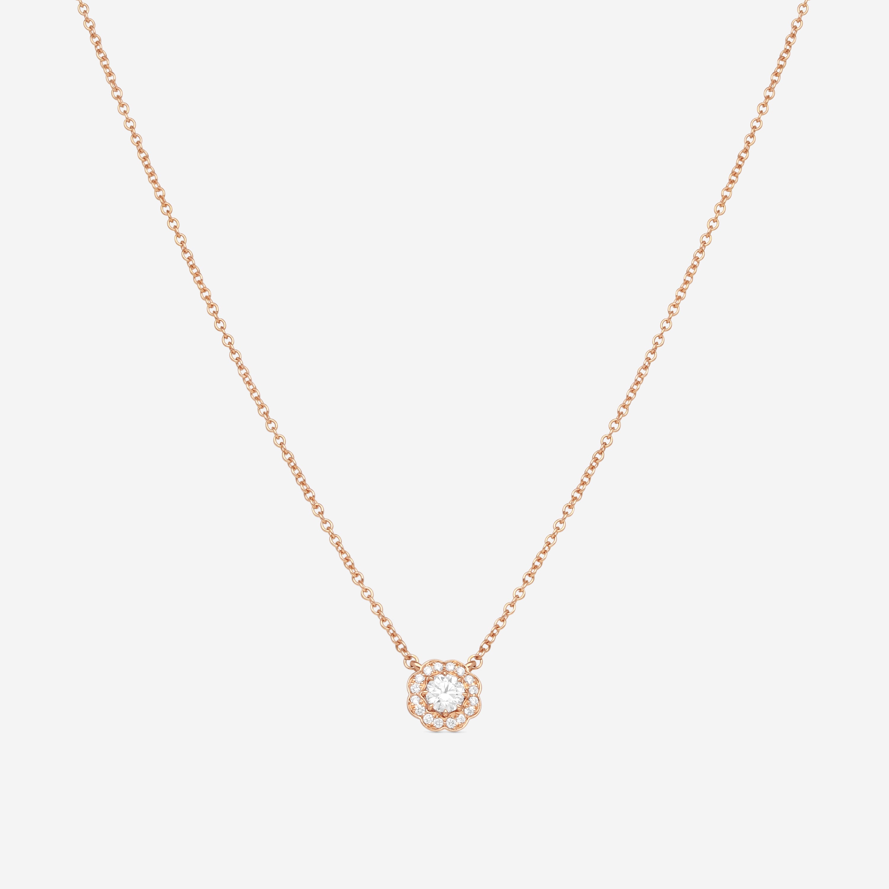 Hearts On Fire Lorelei 18K Rose Gold Diamond Halo Pendant HFPLORDIAH00258R
