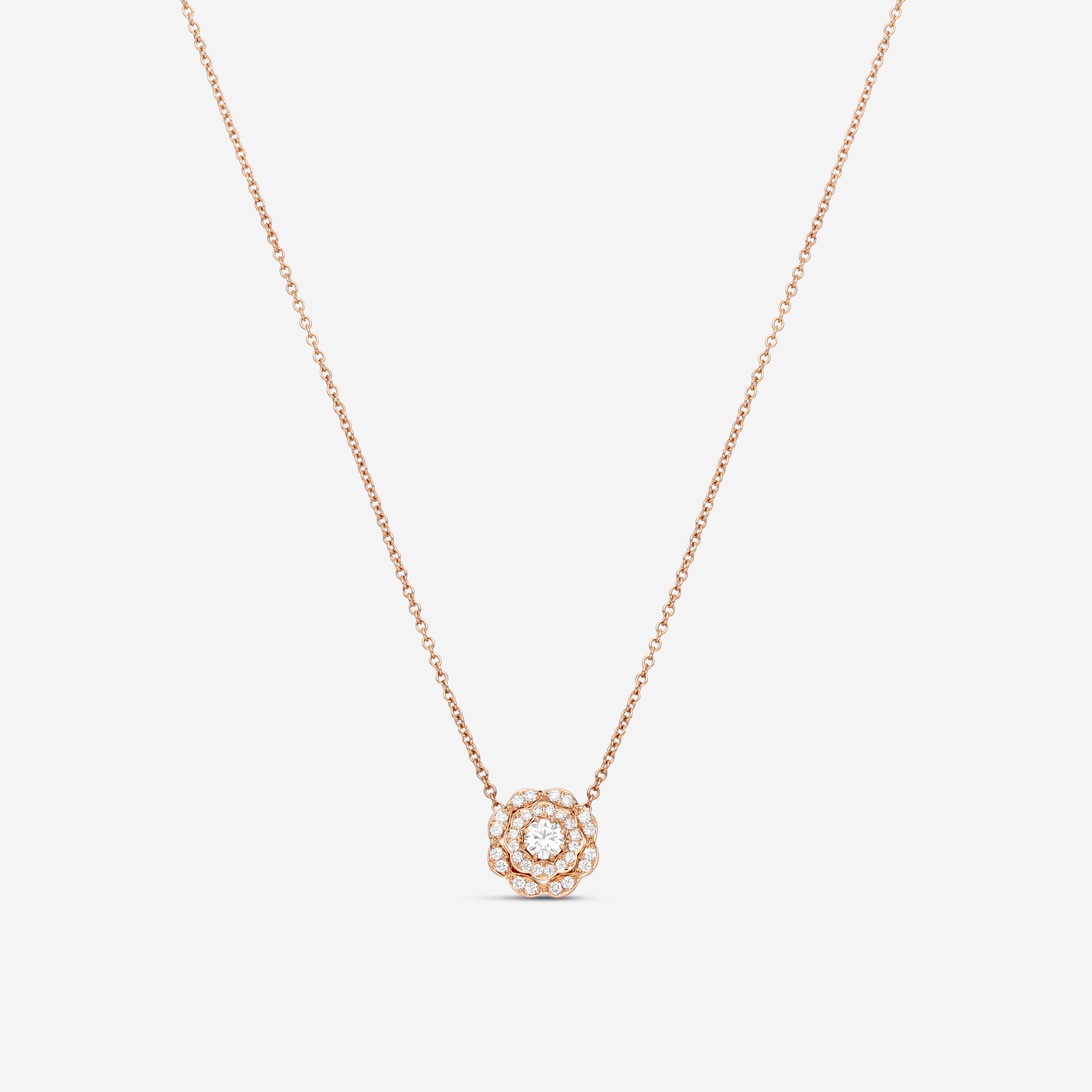 Hearts On Fire Lorelei 18K Rose Gold Double Halo Diamond Pendant HFPLORDBLDH00358R