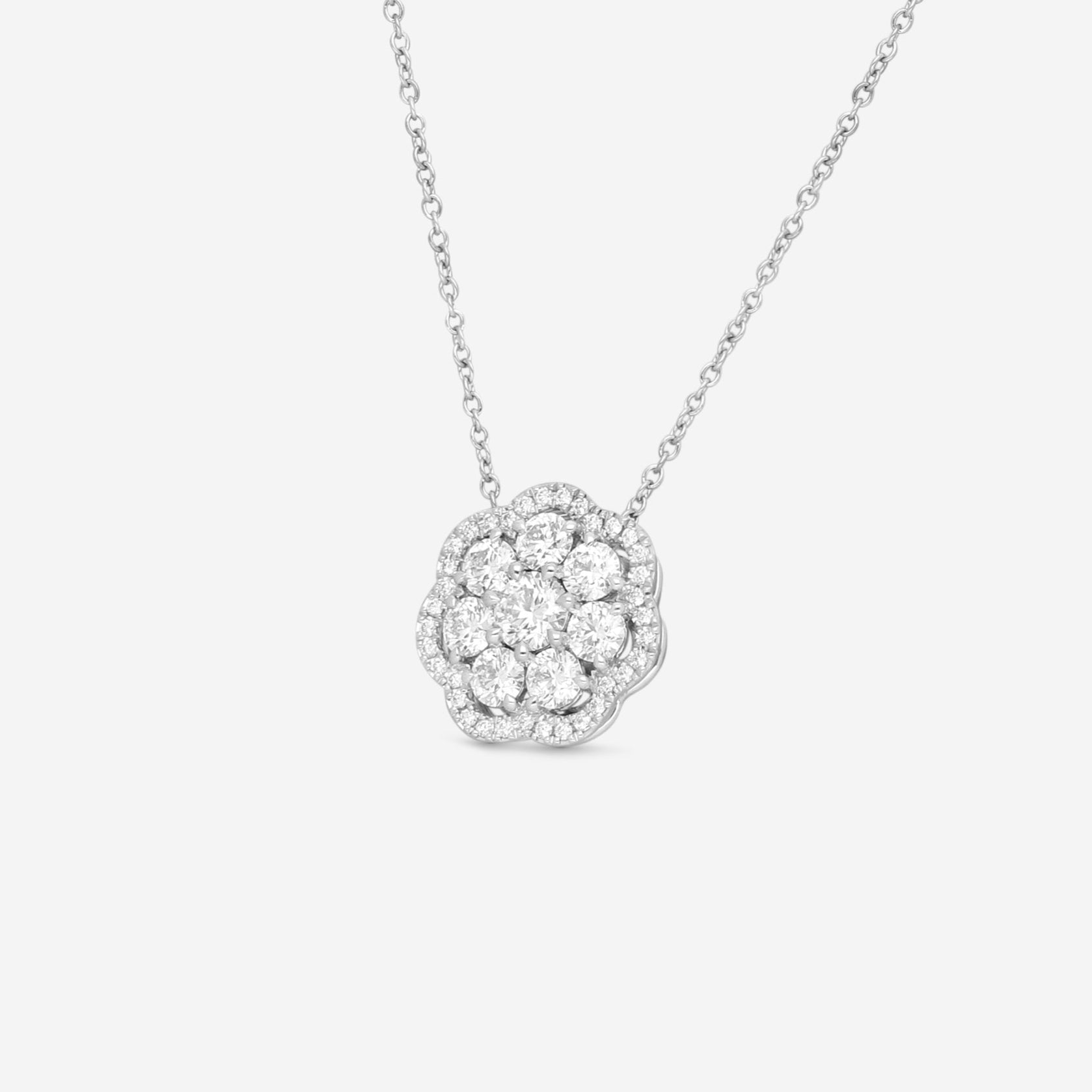 Hearts On Fire Aurora 18K White Gold Cluster Pendant HFPAURC01458W-C — view 2