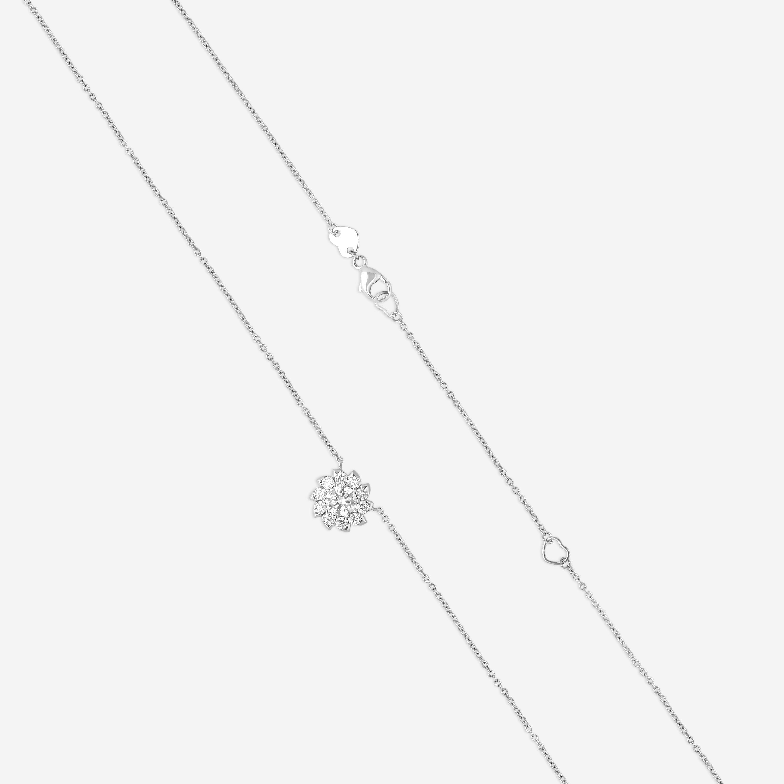 Hearts On Fire Aerial 18K White Gold Sol Halo Necklace HFNARSOL00908W — view 3