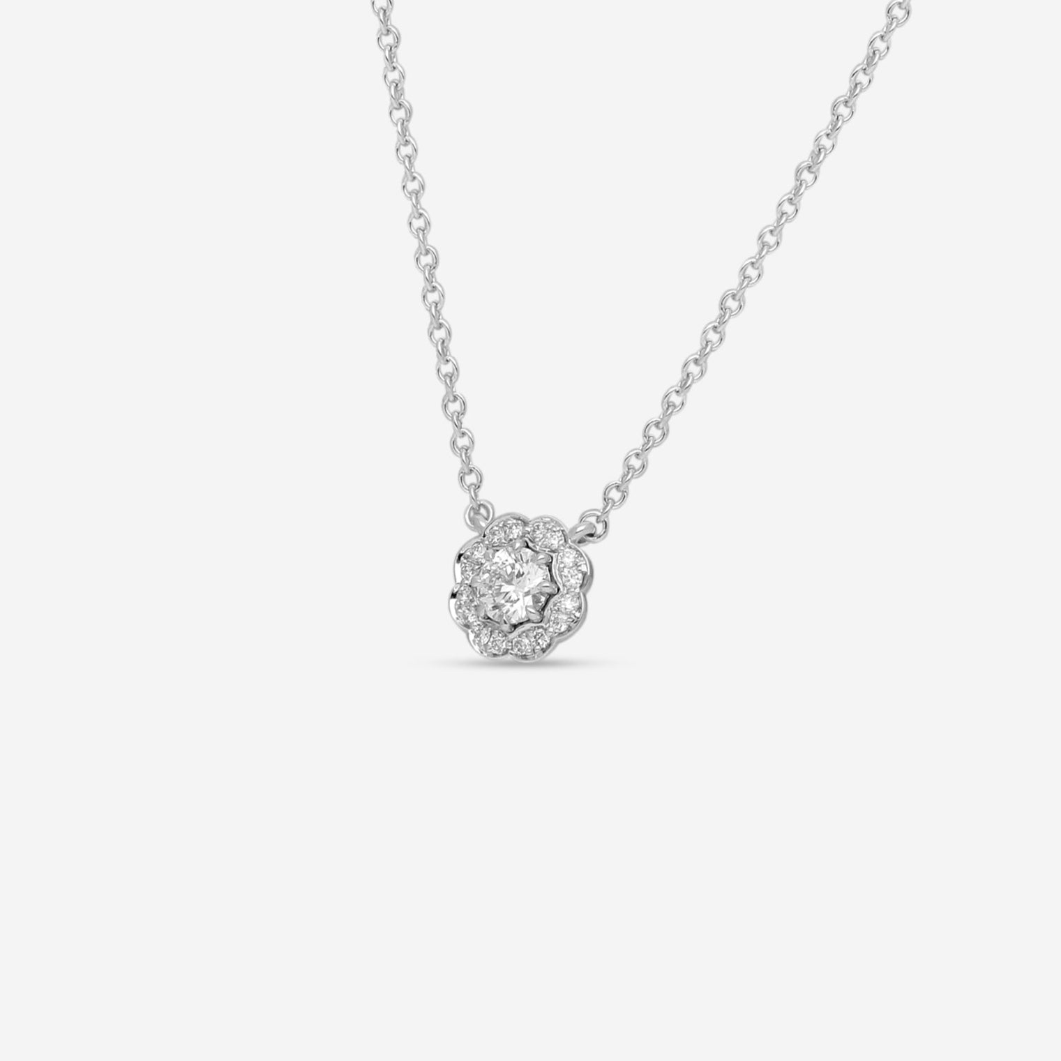 Hearts On Fire Lorelei 18K White Gold Diamond Halo Pendant HFPLORDIAH00258W — view 2