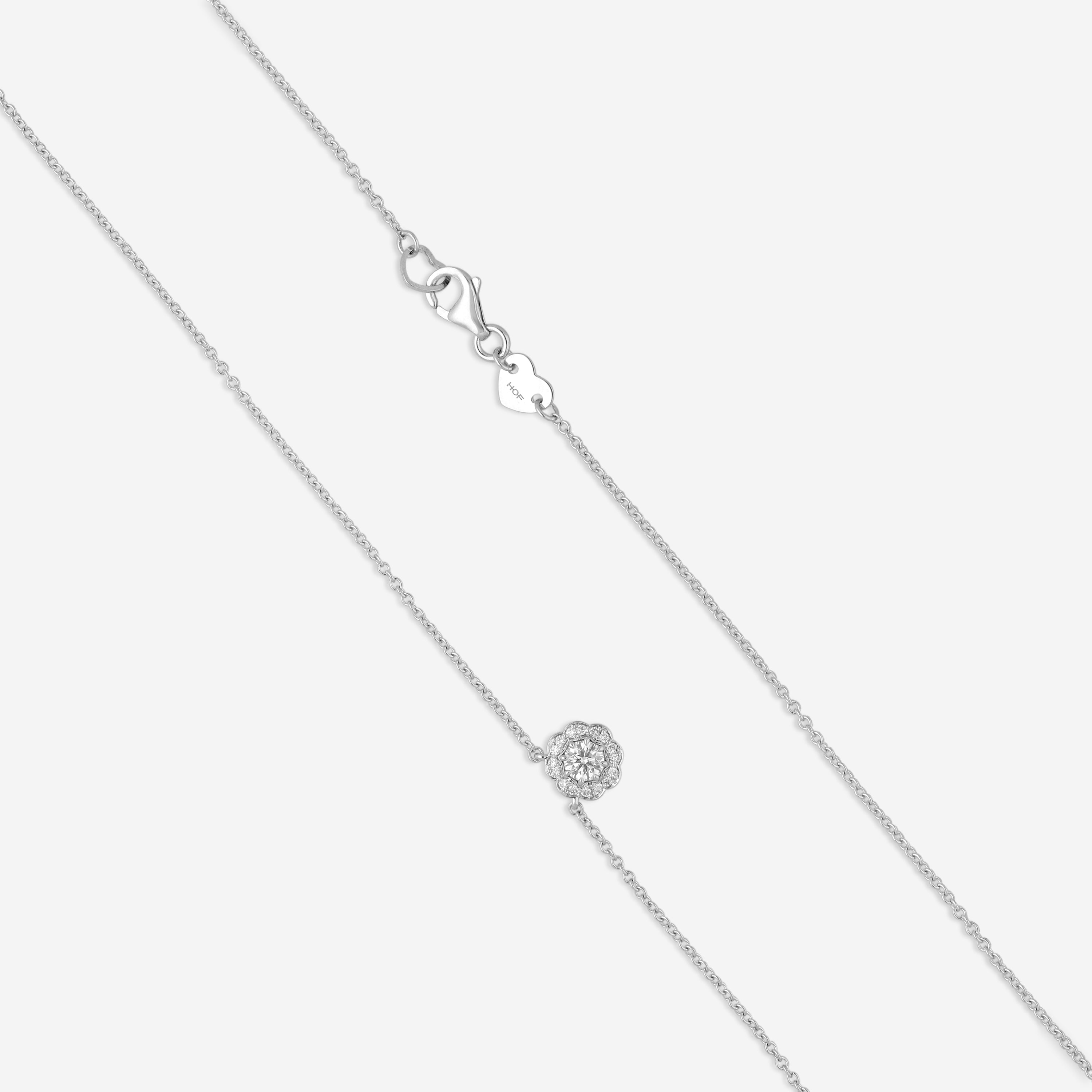 Hearts On Fire Lorelei 18K White Gold Diamond Halo Pendant HFPLORDIAH00258W — view 3