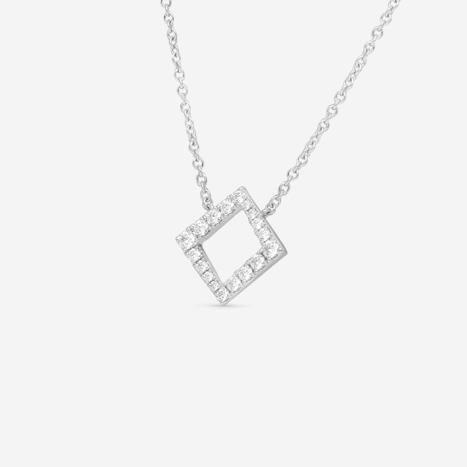 Hearts On Fire Charmed 18K White Gold Square Pendant HFPCSQ00288W — view 2