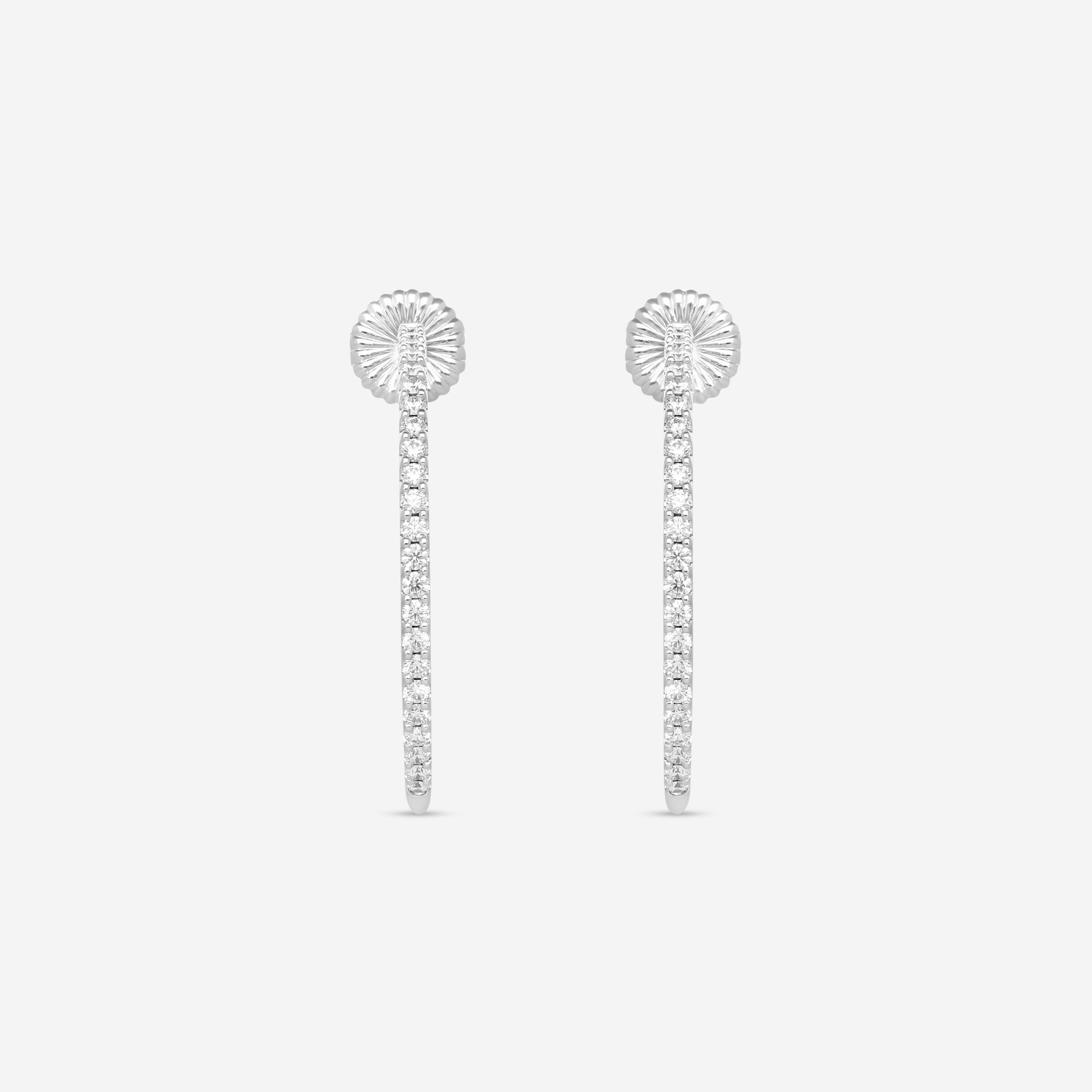 Hearts On Fire Hoopla 18K White Gold Round Earrings HOOPLAR02258W — view 3