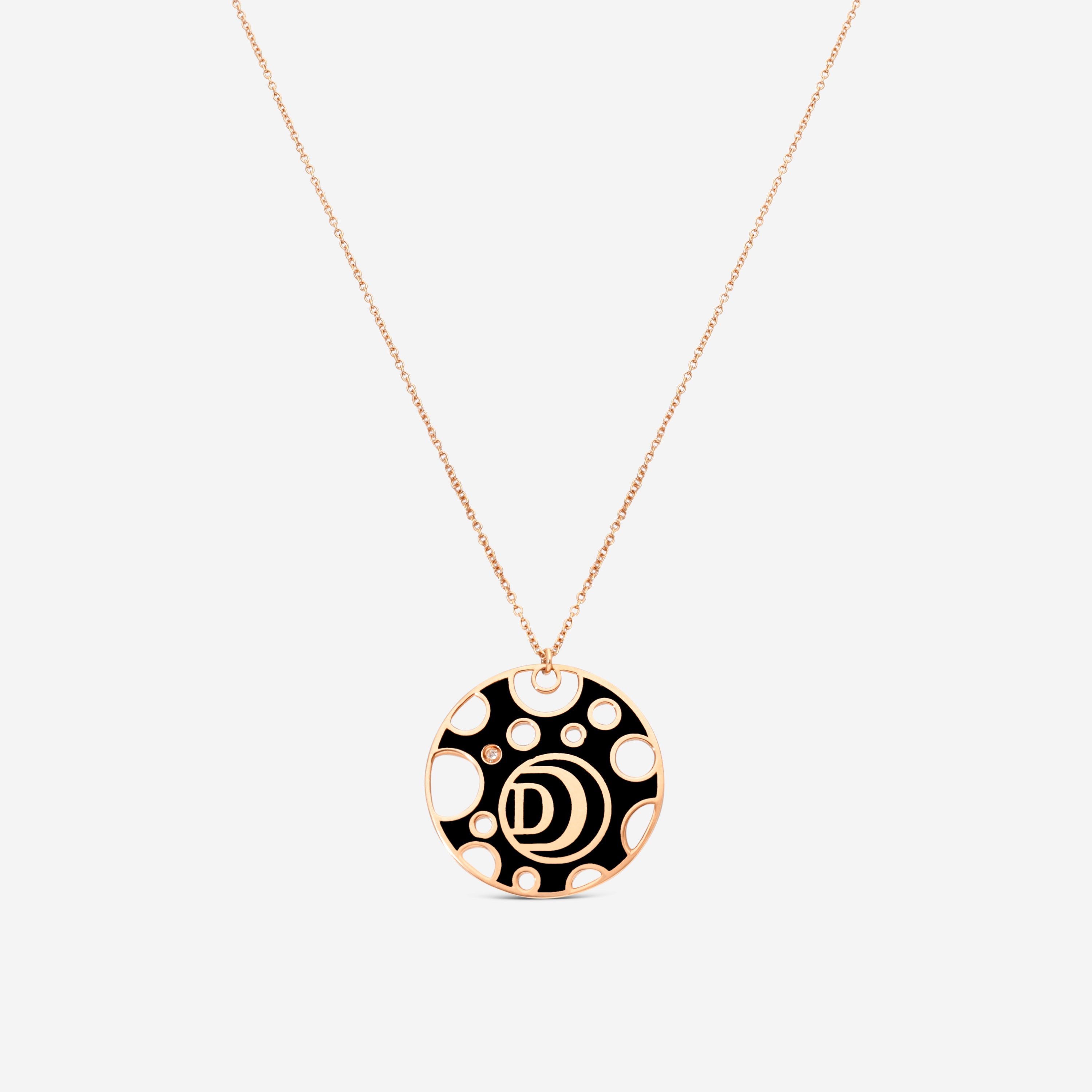 Damiani Damianissima 18K Rose Gold & Ceramic Diamond Pendant Necklace 20058573