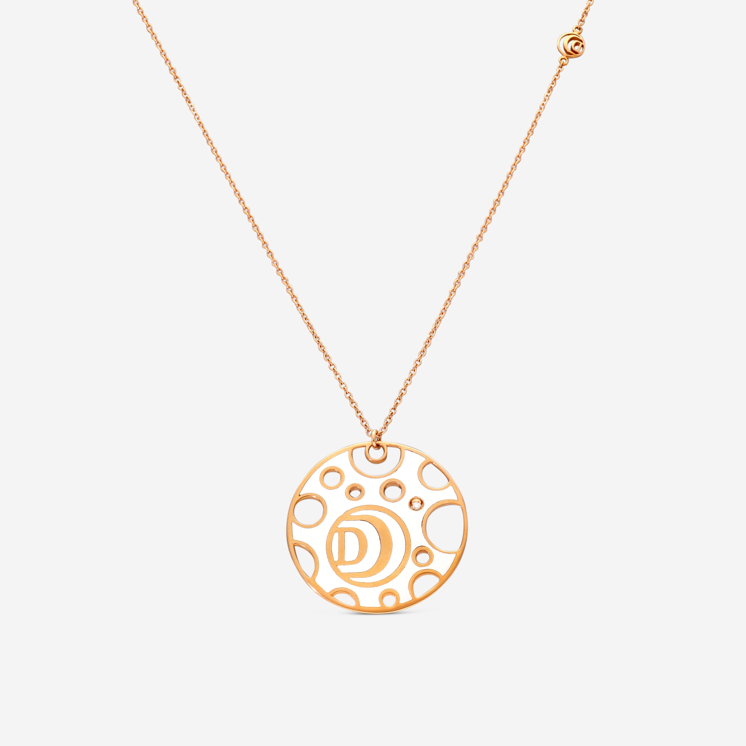 Damiani Damianissima 18K Rose Gold & Ceramic Diamond Pendant Necklace 20058573 — view 4