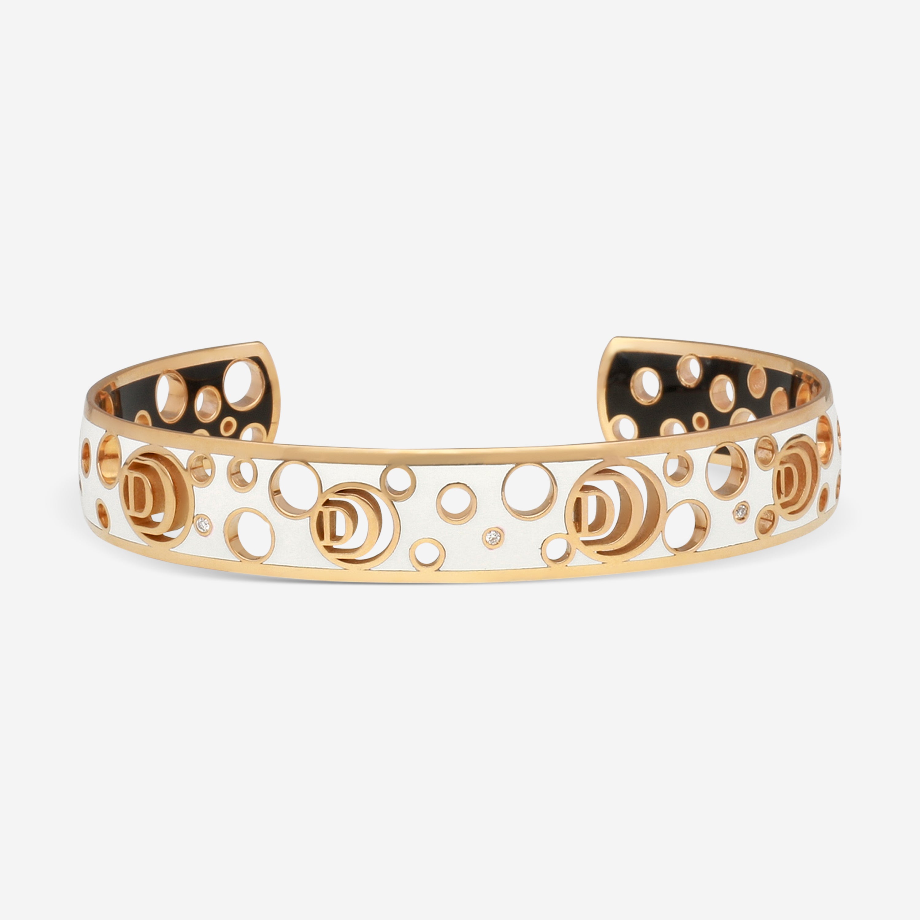 Damiani Damianissima 18K Rose Gold & Ceramic Diamond Cuff Bracelet 20058585