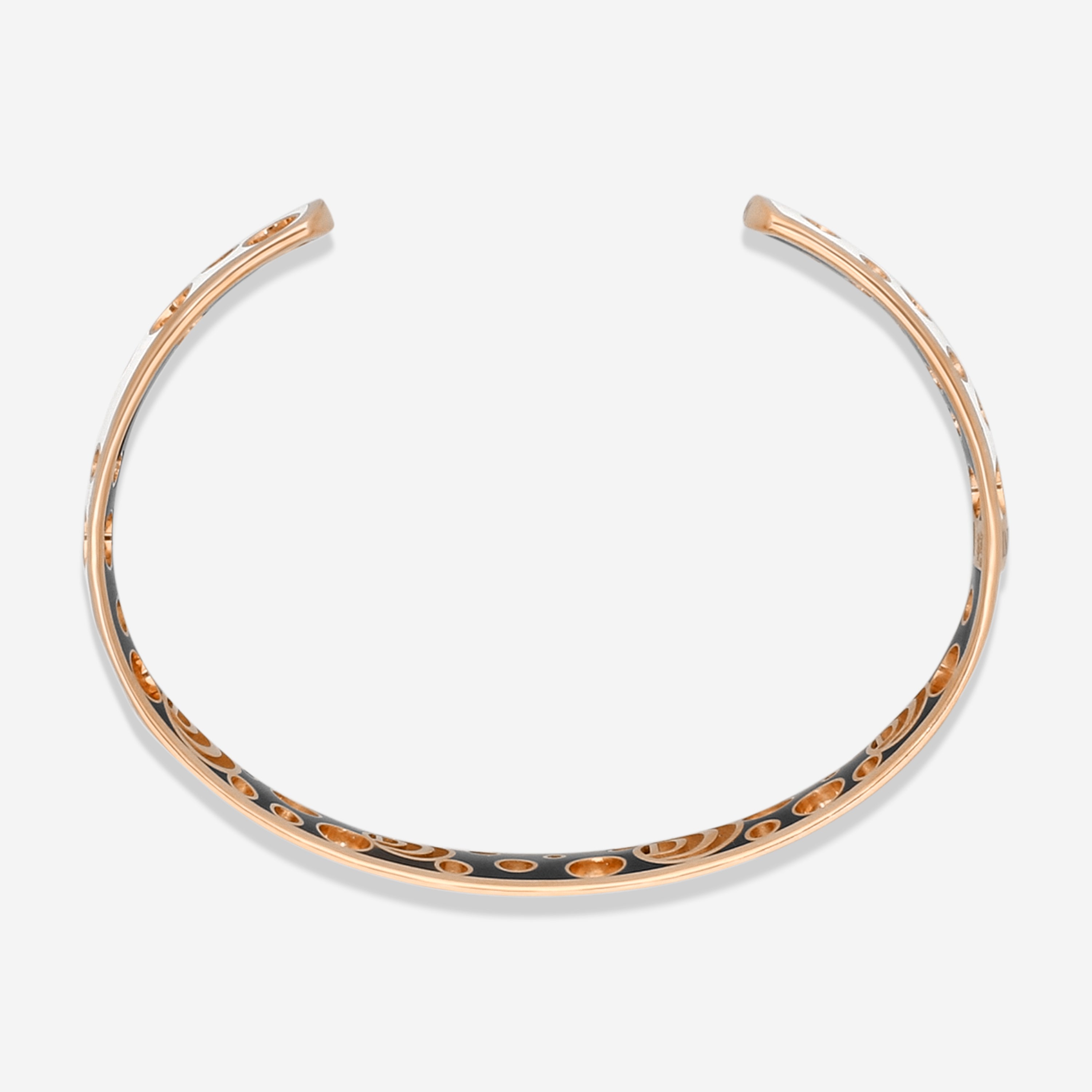 Damiani Damianissima 18K Rose Gold & Ceramic Diamond Cuff Bracelet 20058585 — view 2