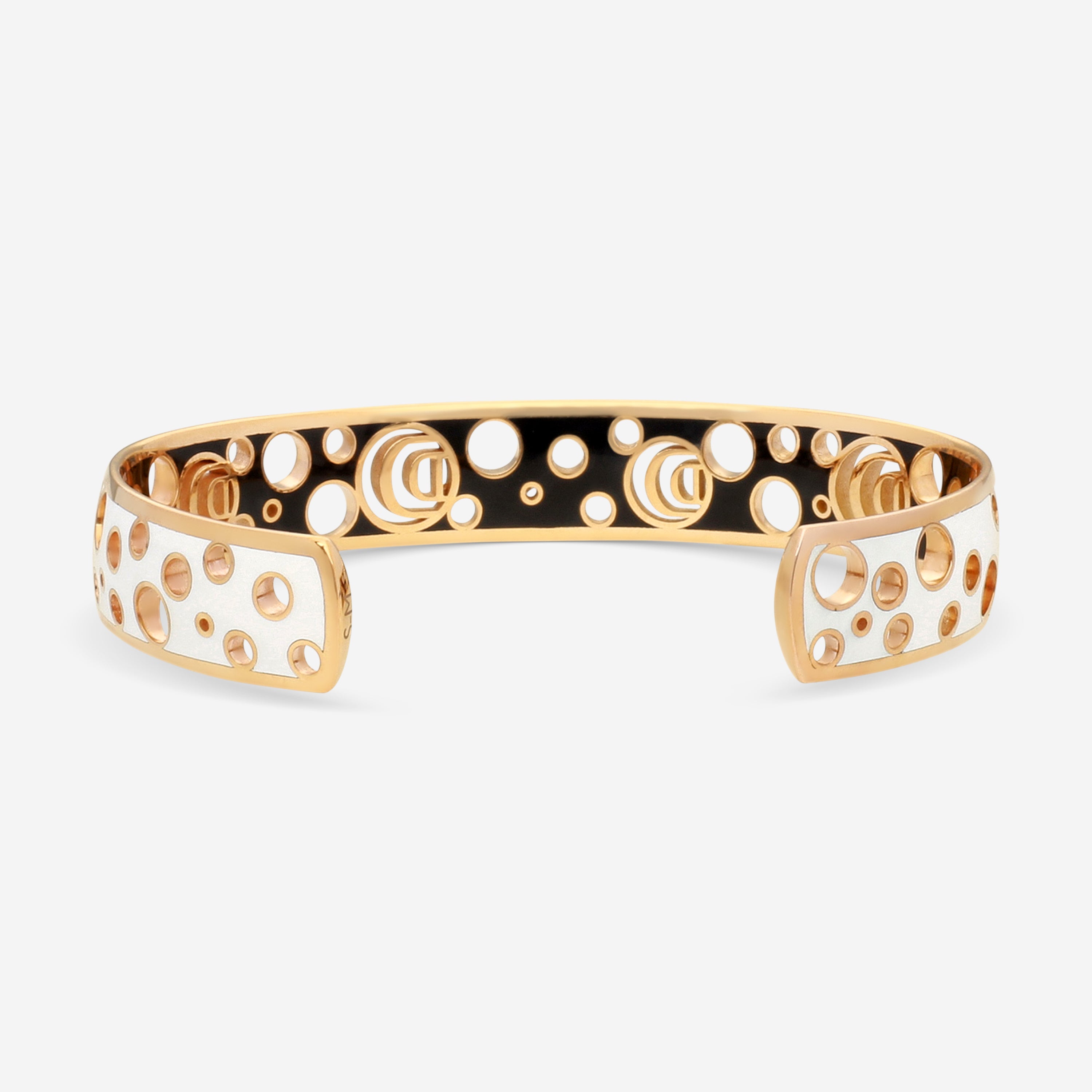 Damiani Damianissima 18K Rose Gold & Ceramic Diamond Cuff Bracelet 20058585 — view 3