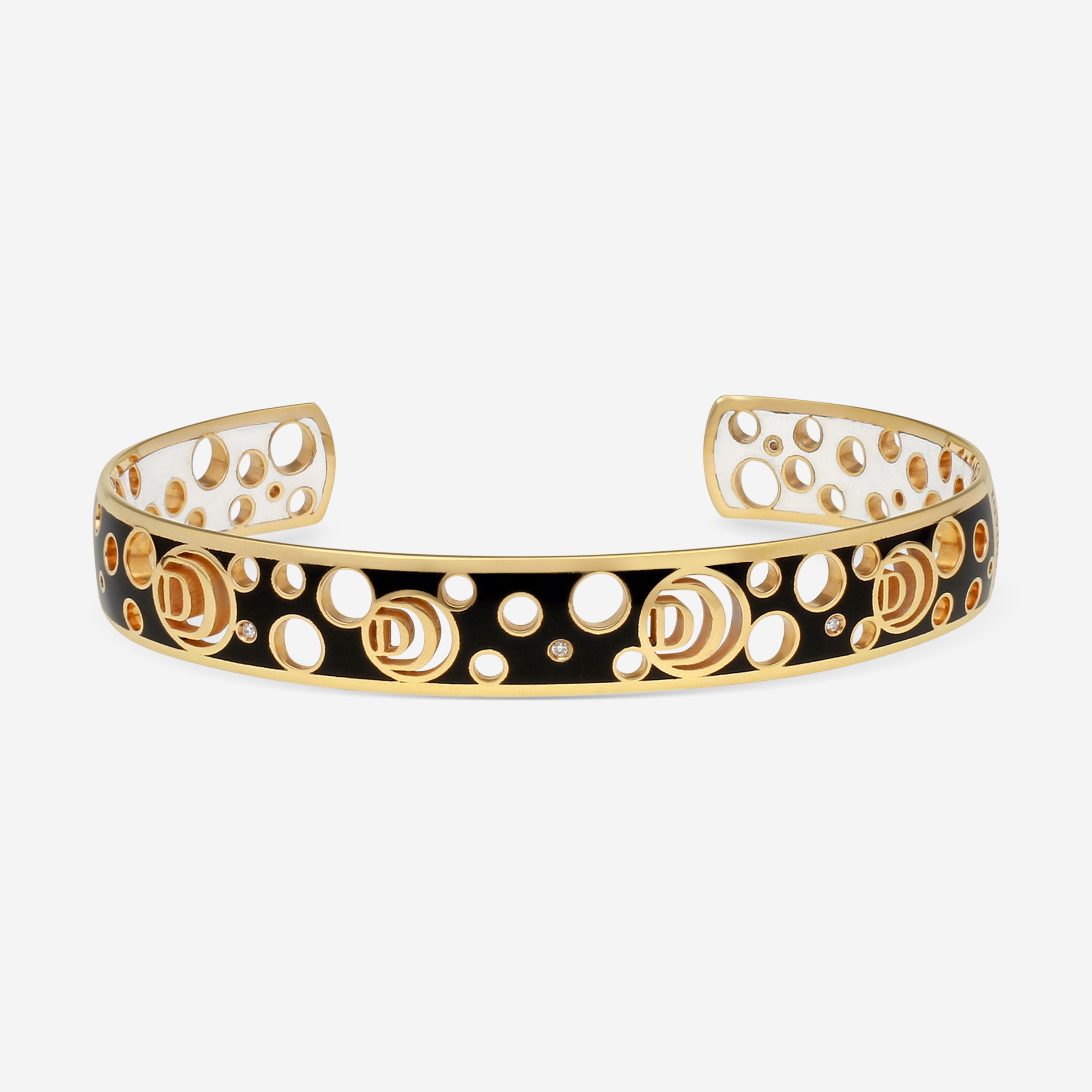 Damiani Damianissima 18K Rose Gold & Ceramic Diamond Cuff Bracelet 20059248