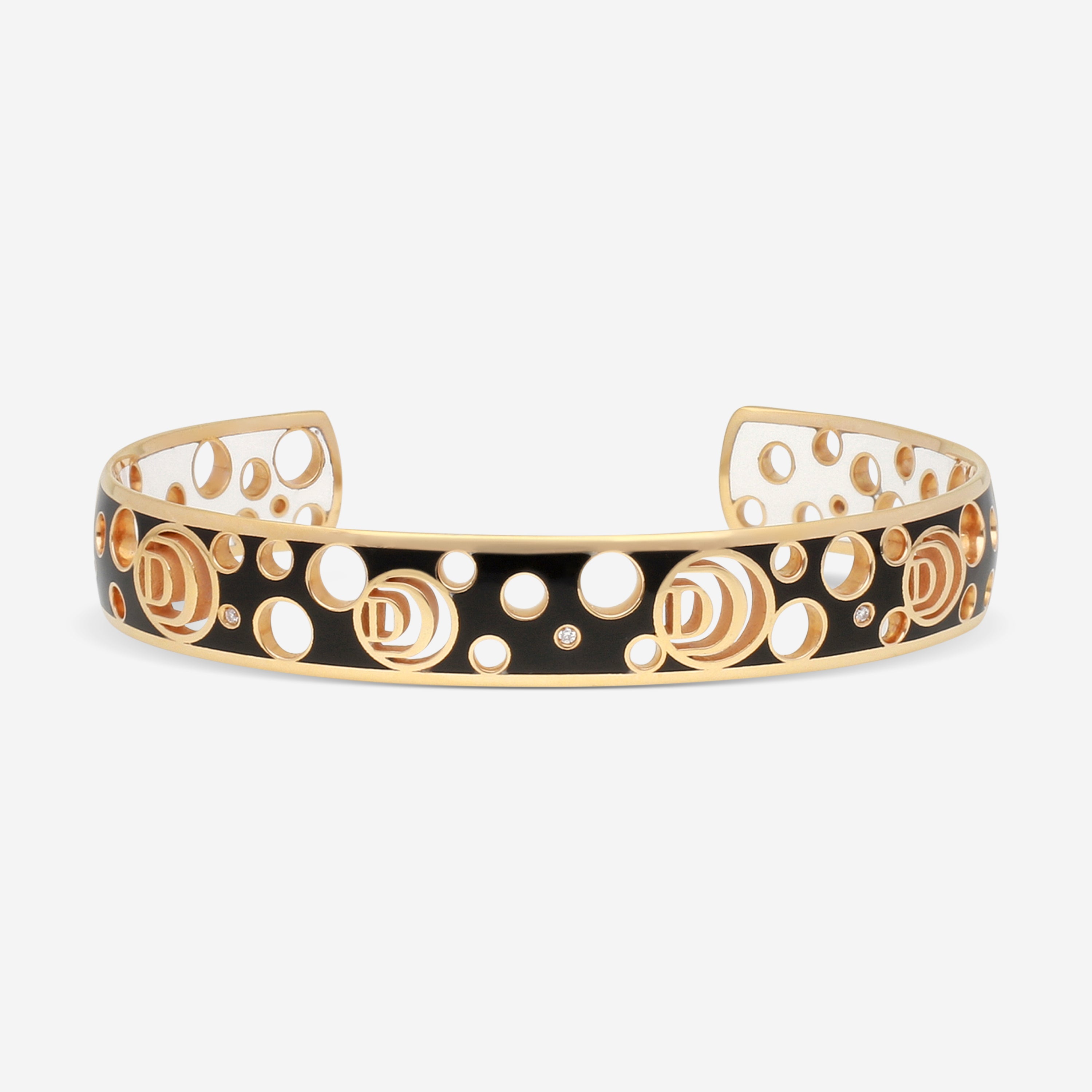 Damiani Damianissima 18K Rose Gold & Ceramic Diamond Cuff Bracelet 20059247