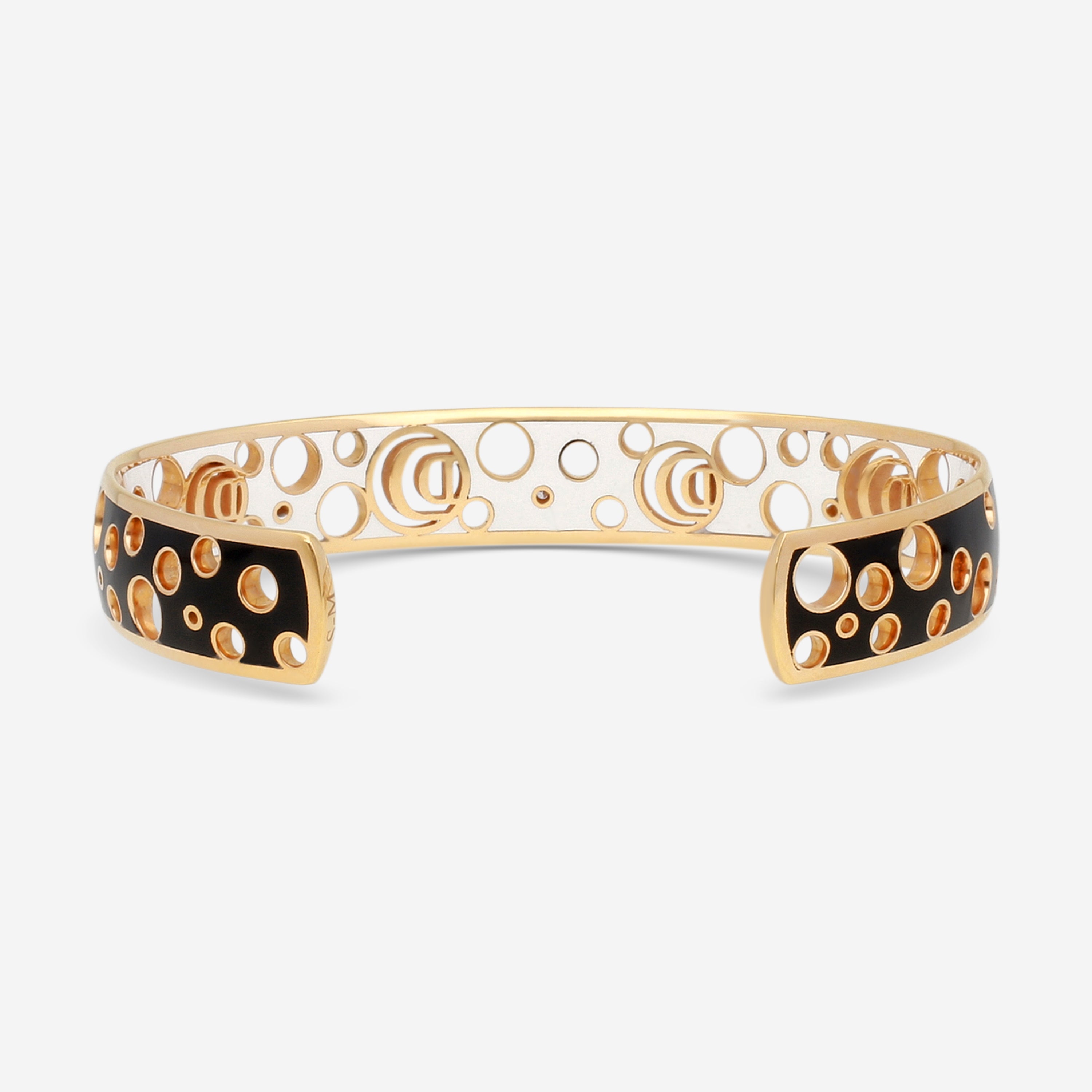Damiani Damianissima 18K Rose Gold & Ceramic Diamond Cuff Bracelet 20059247 — view 3