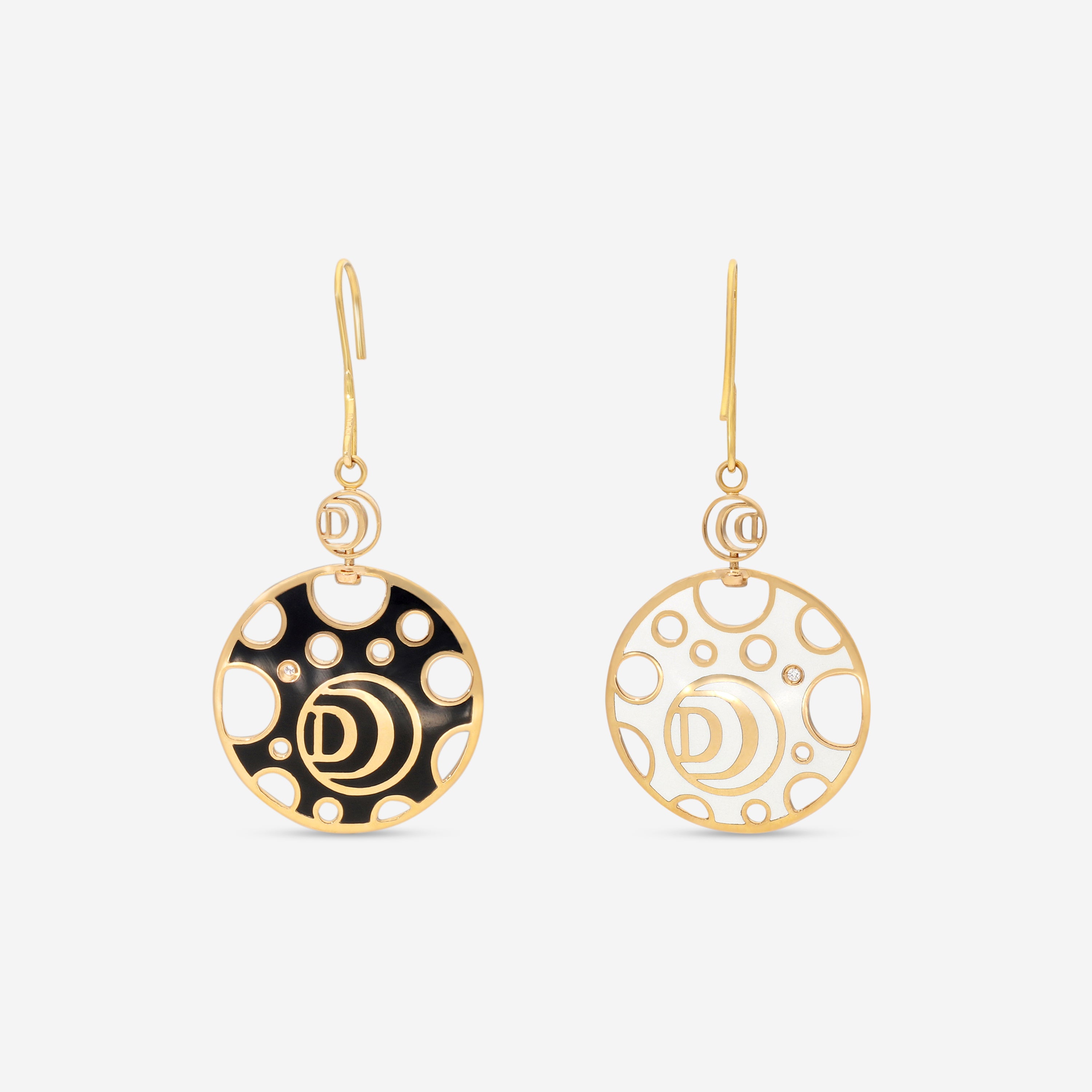 Damiani Damianissima 18K Rose Gold & Ceramic Diamond Reversible Drop Earrings 20058582