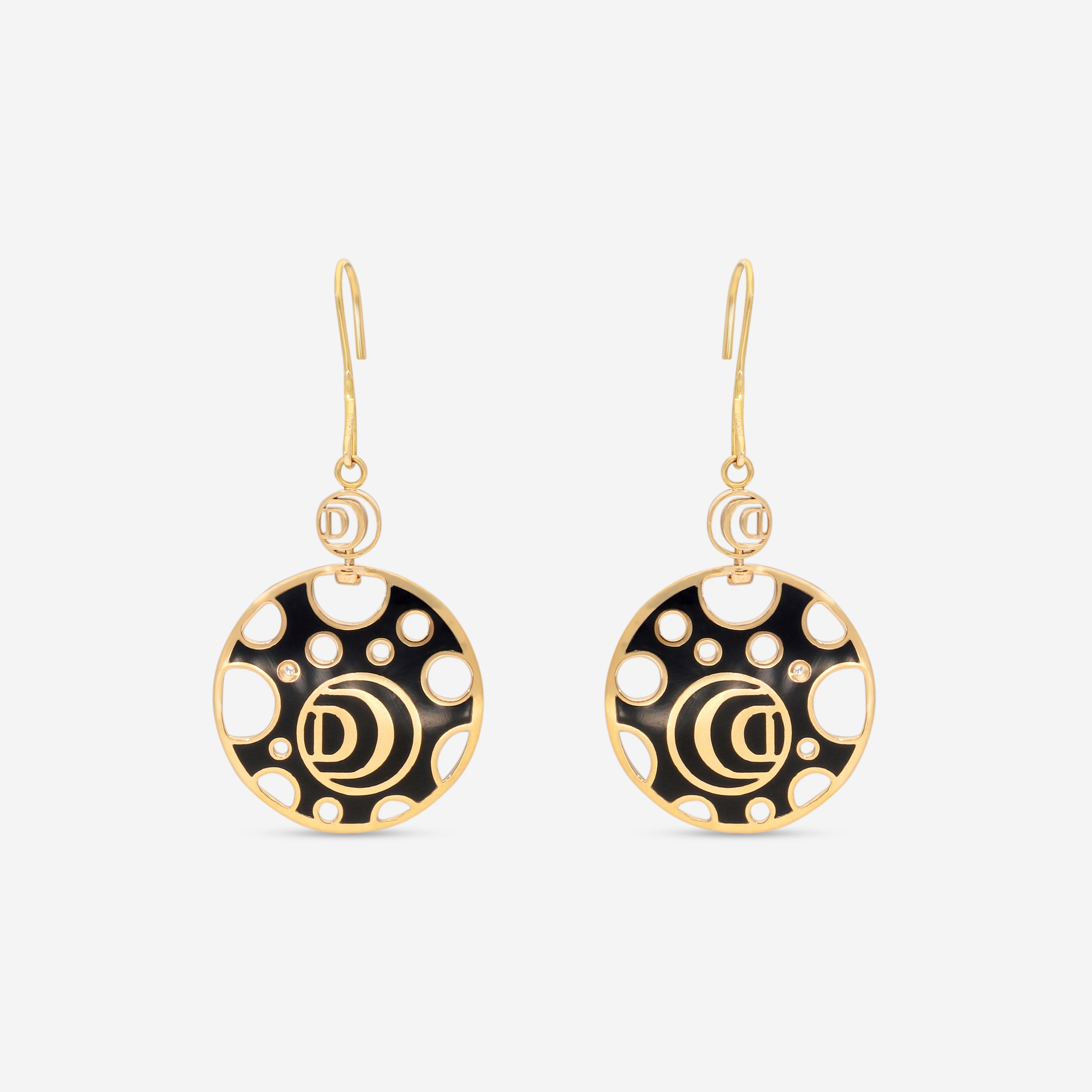 Damiani Damianissima 18K Rose Gold & Ceramic Diamond Reversible Drop Earrings 20058582 — view 2