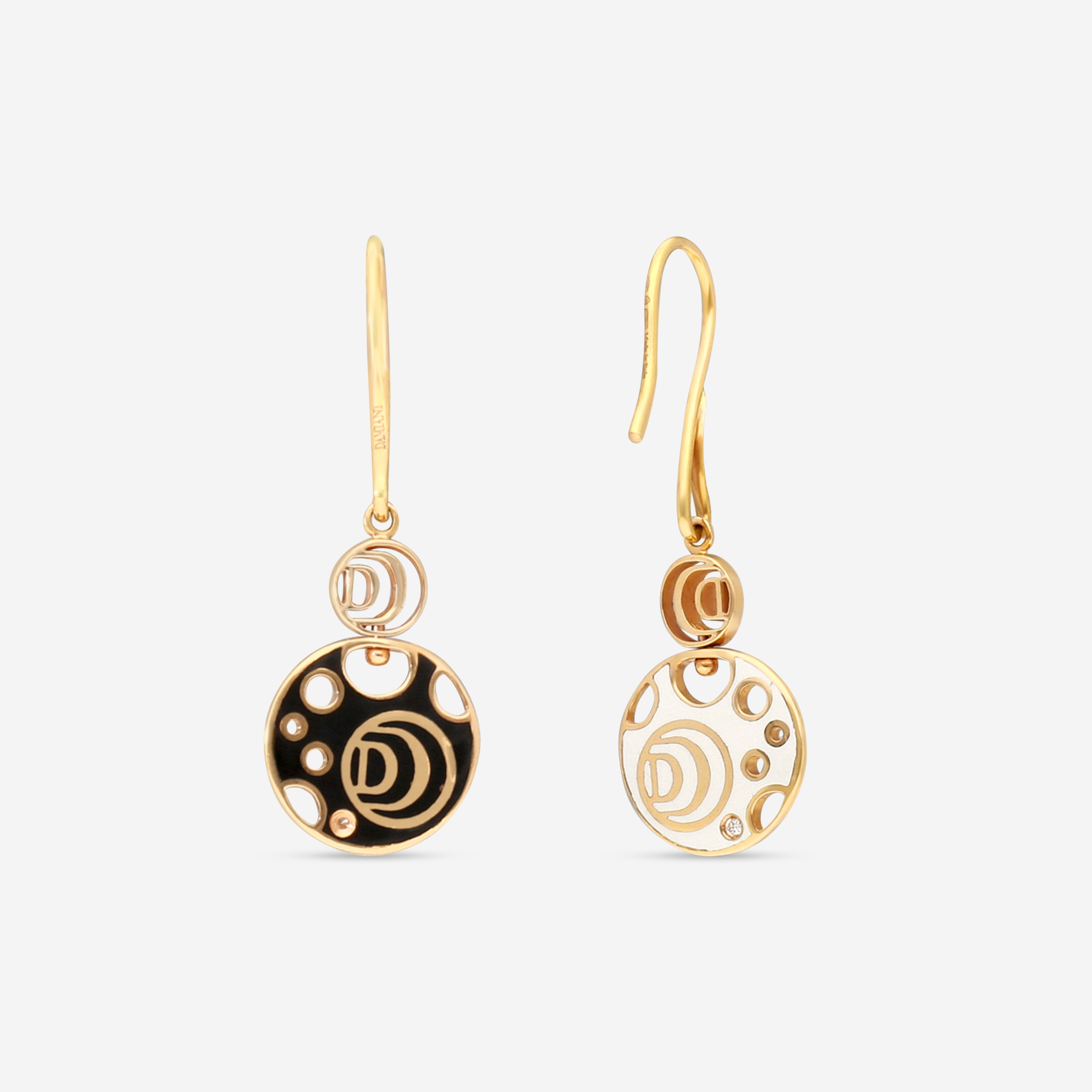 Damiani Damianissima 18K Rose Gold & Ceramic Diamond Reversible Drop Earrings 20058578