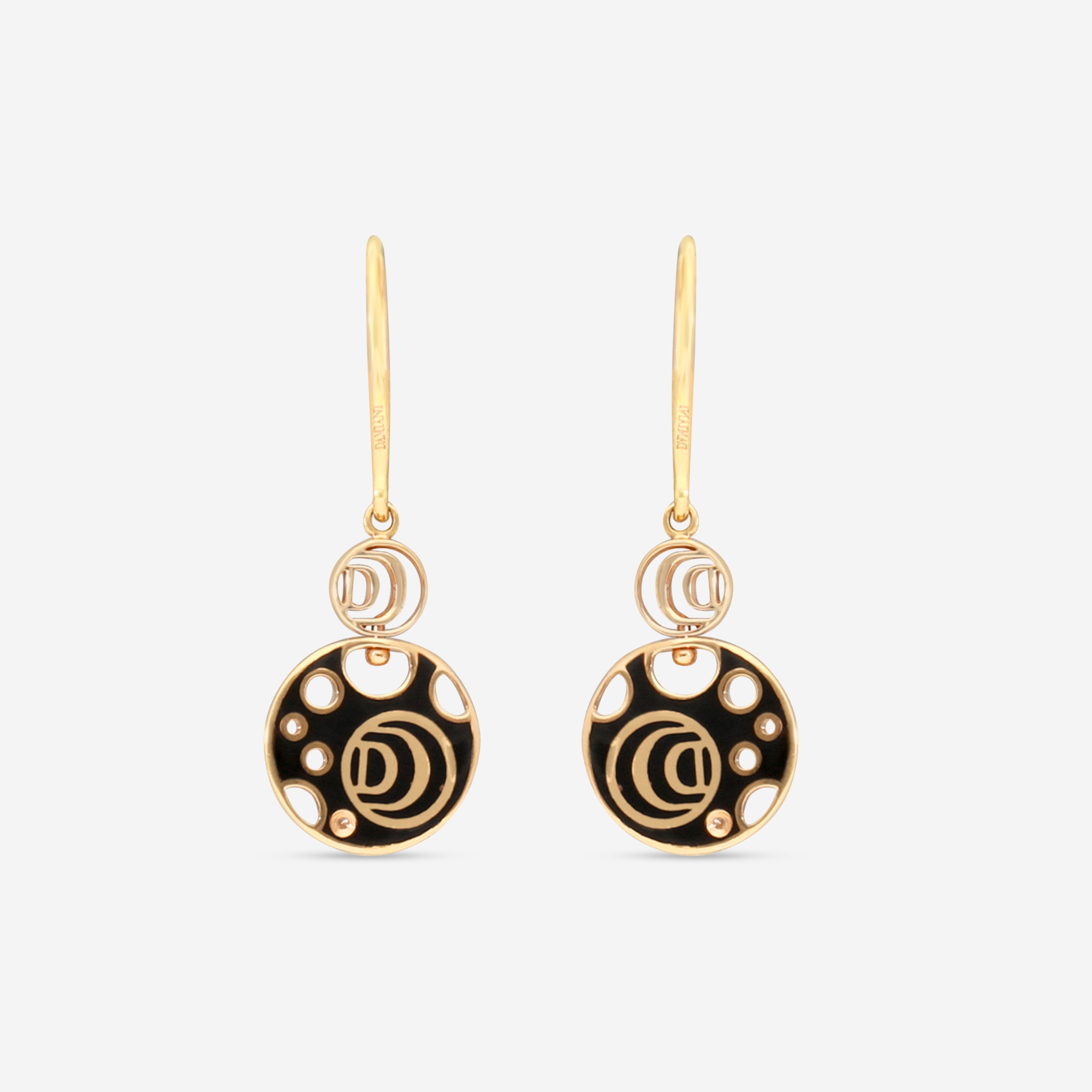 Damiani Damianissima 18K Rose Gold & Ceramic Diamond Reversible Drop Earrings 20058578 — view 2