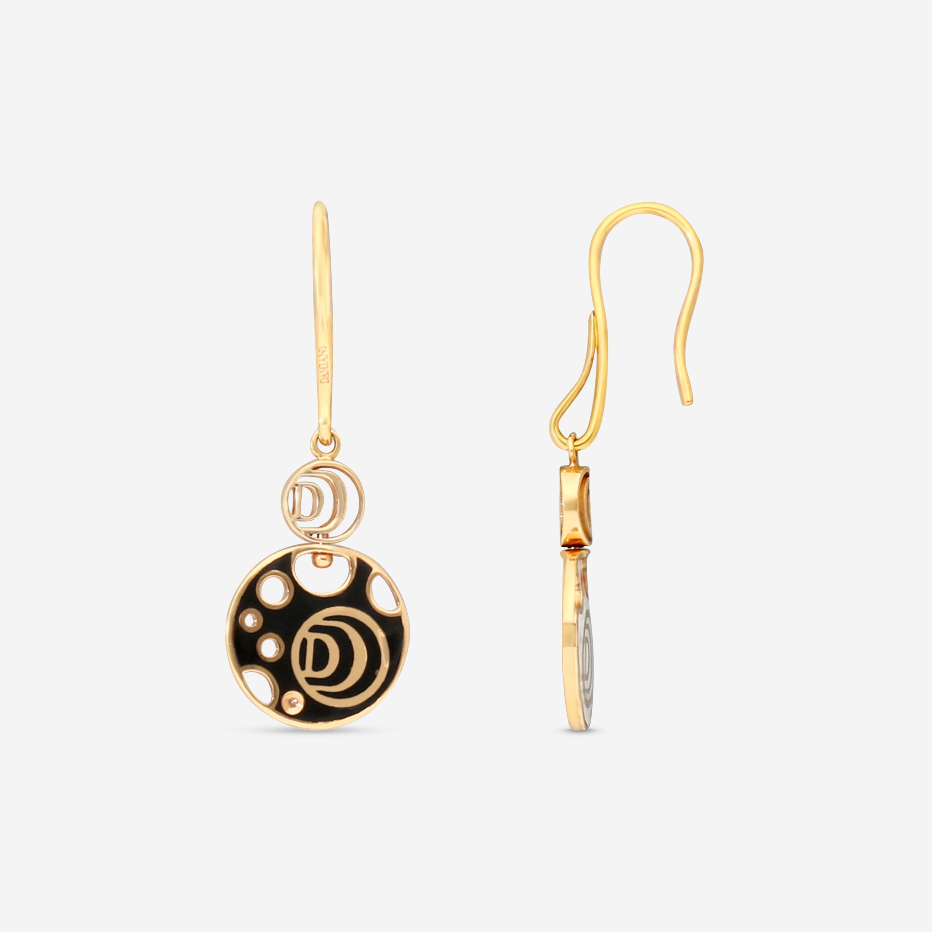 Damiani Damianissima 18K Rose Gold & Ceramic Diamond Reversible Drop Earrings 20058578 — view 4