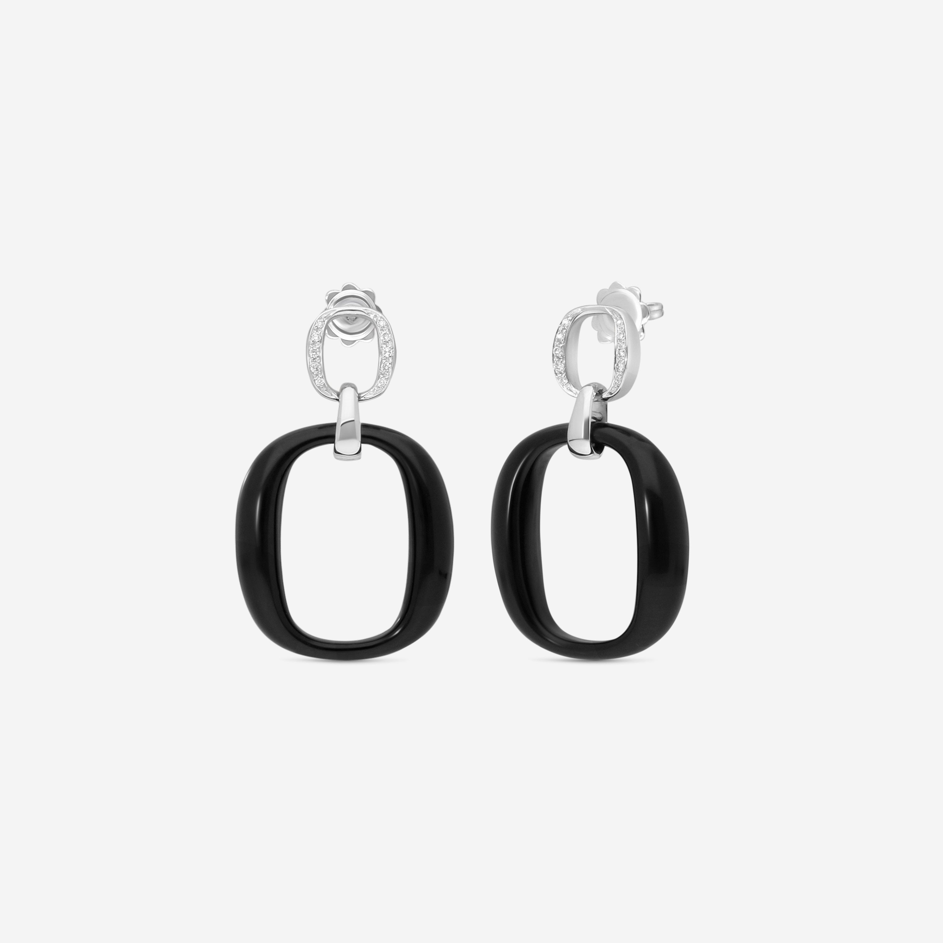 Damiani 18K Whıte Gold, Onyx and Diamond Drop Earrings 20054706