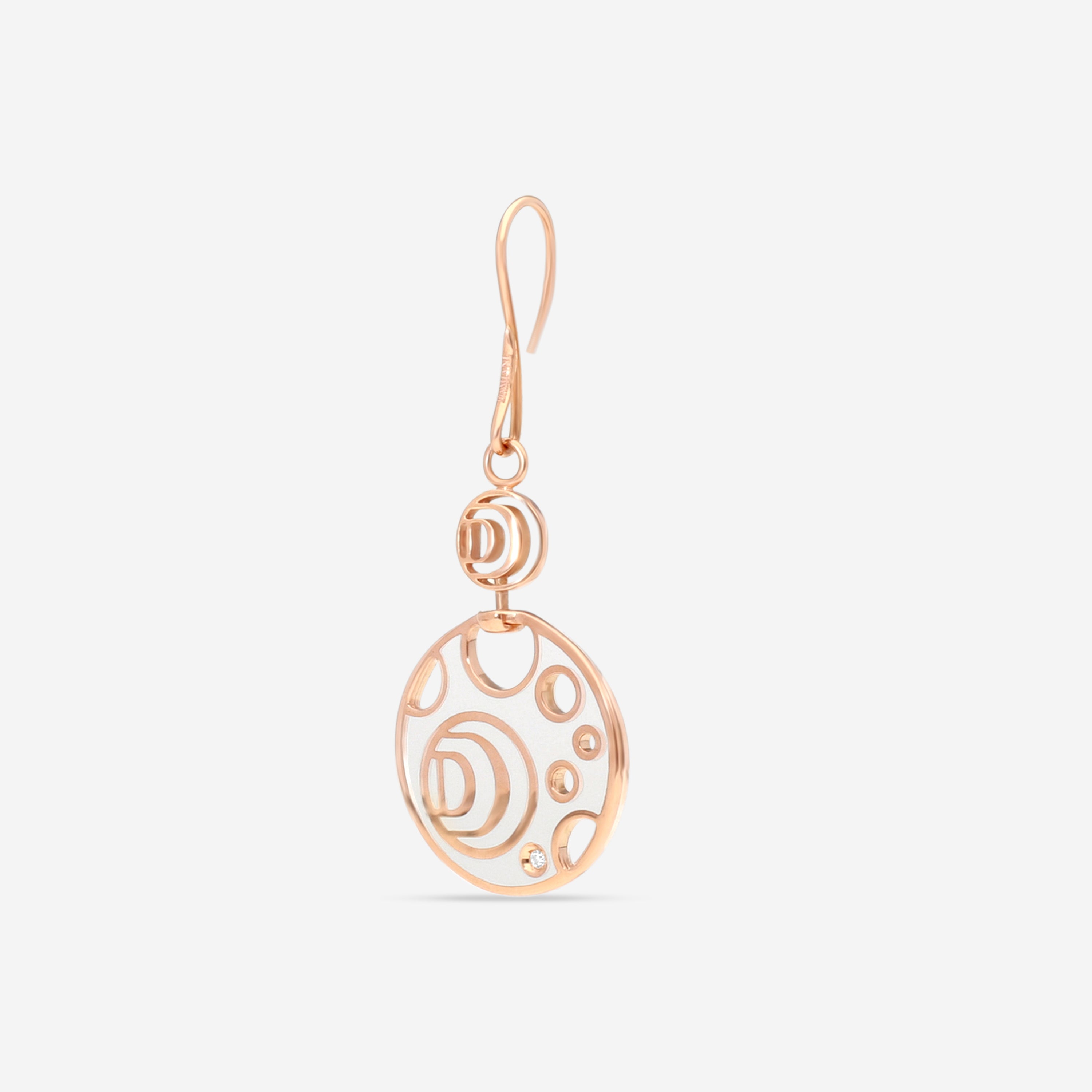 Damiani Damianissima 18K Rose Gold & Ceramic Diamond Mono Reversible Earring 81104759