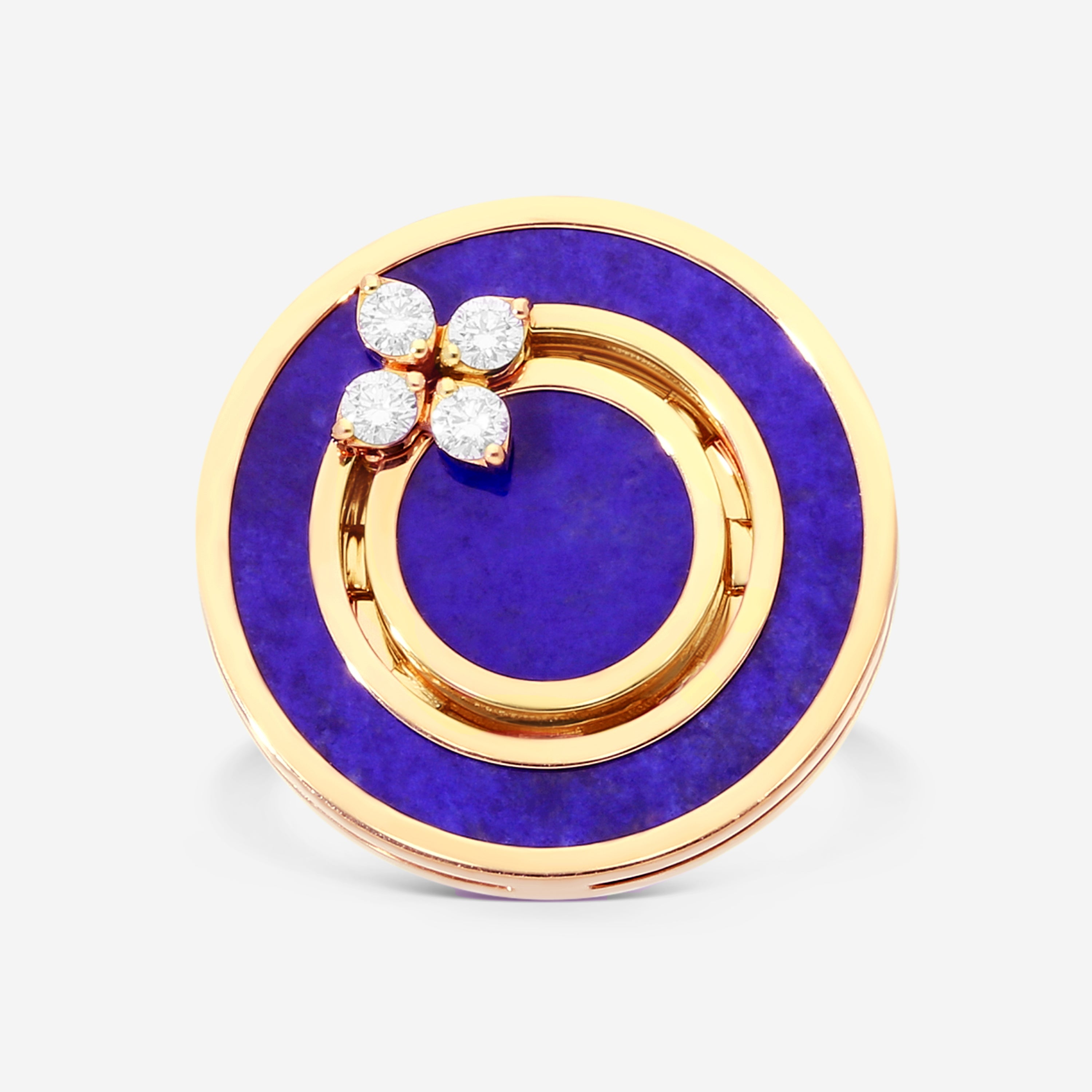 Roberto Coin Love in Verona 18K Rose Gold Diamond & Blue Lapis Statement Ring Sz. 6.5 8883126AX65X — view 2