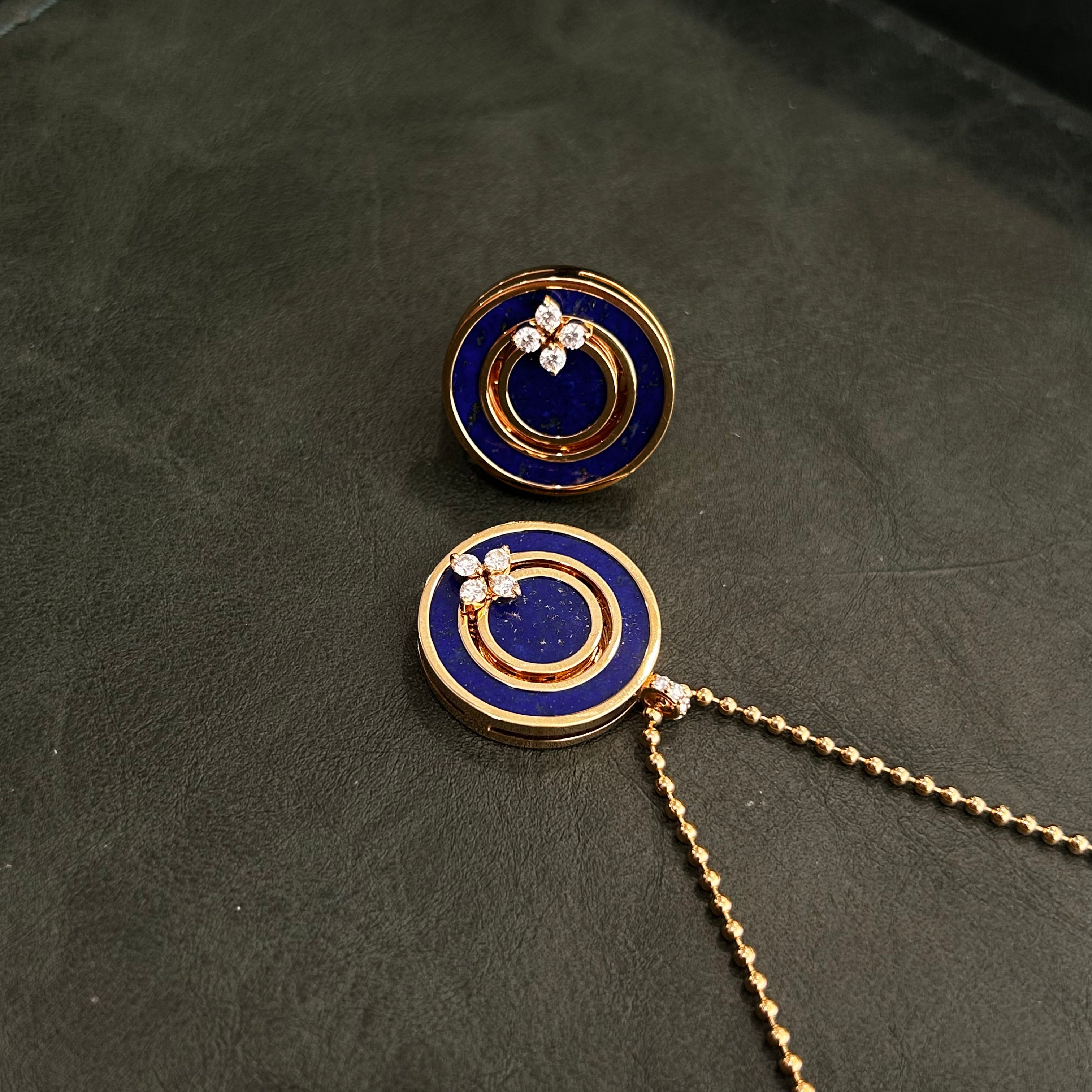Roberto Coin Love in Verona 18K Rose Gold Diamond & Blue Lapis Statement Ring Sz. 6.5 8883126AX65X — view 4