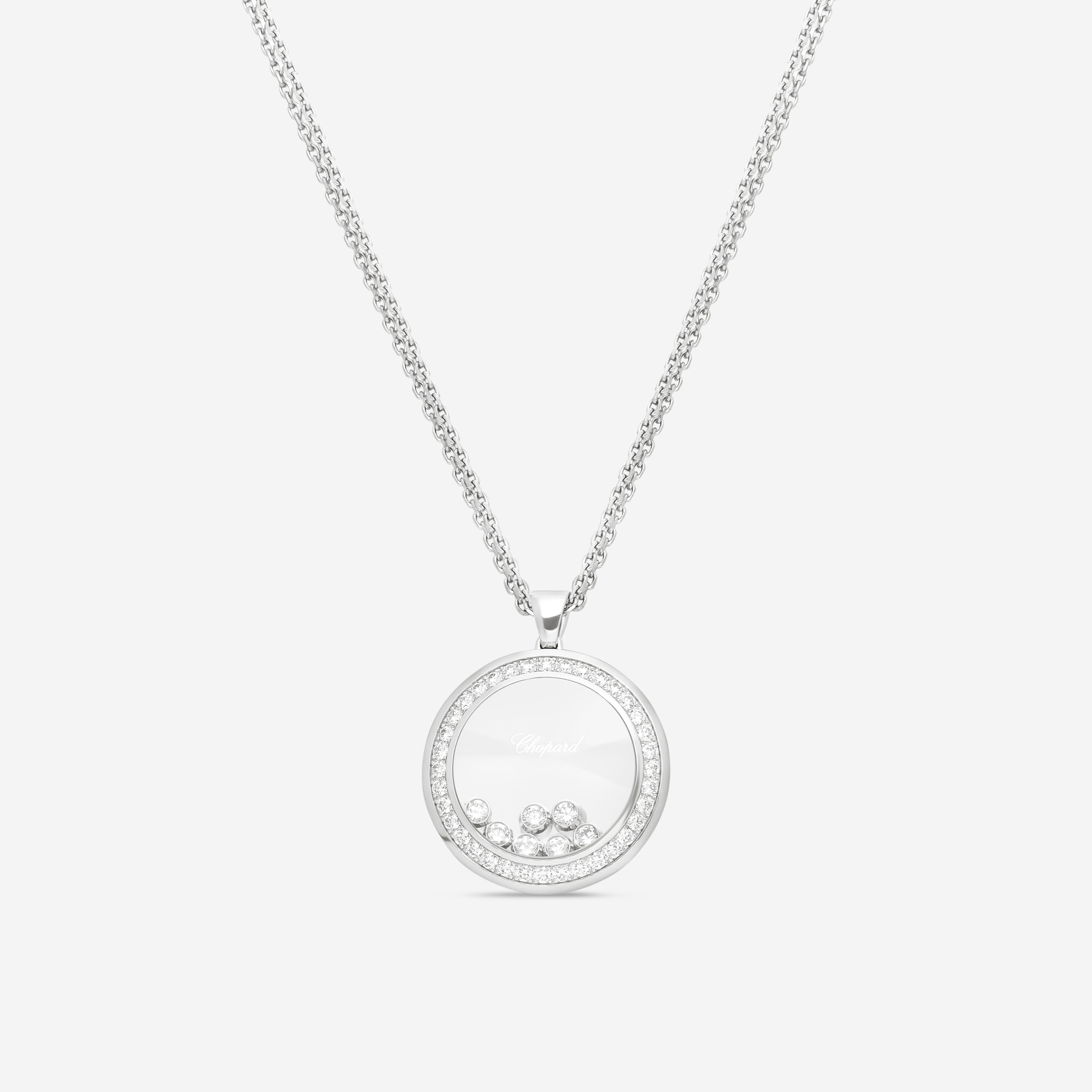 Chopard Happy Diamonds 18K White Gold Diamond Pendant Necklace 799569-1002