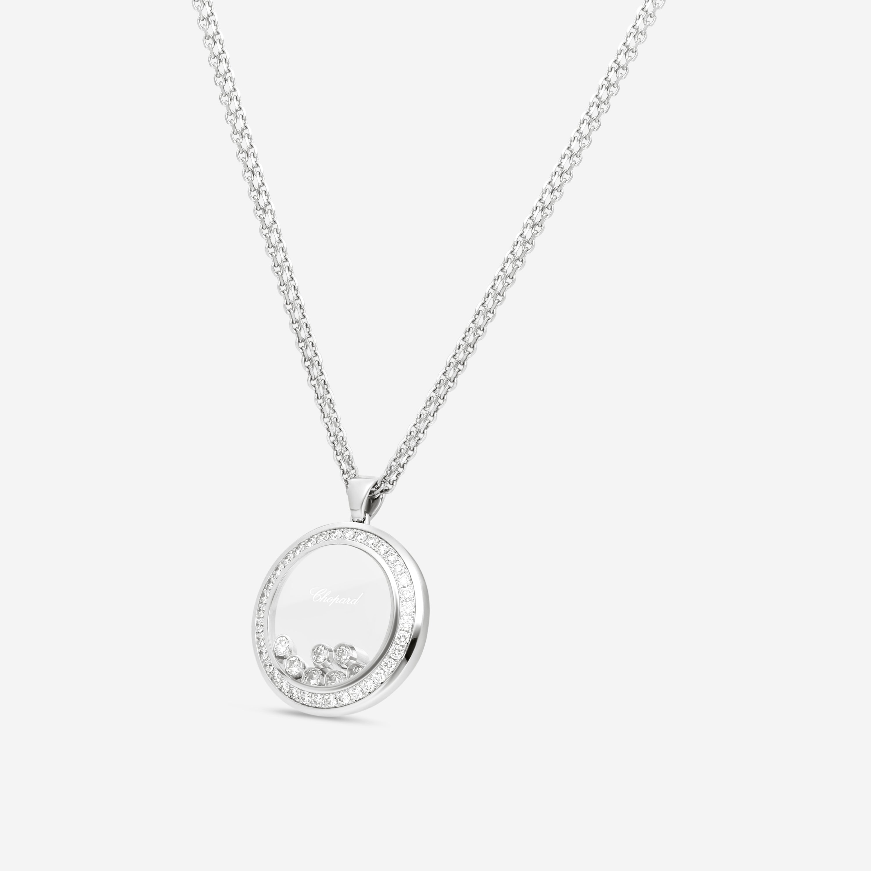 Chopard Happy Diamonds 18K White Gold Diamond Pendant Necklace 799569-1002 — view 2