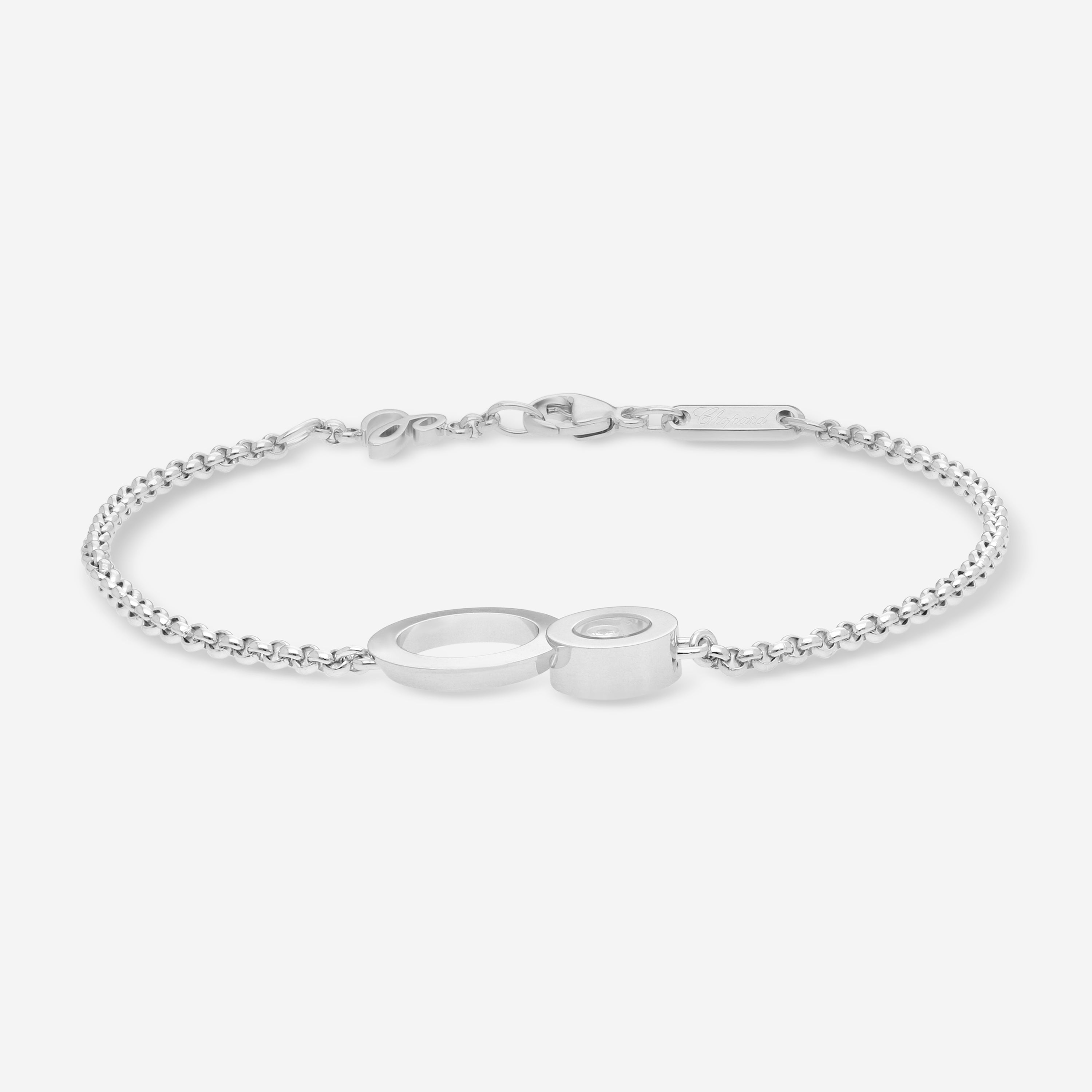 Chopard Happy 8 18K White Gold Diamond Chain Bracelet 859209-1001 — view 2