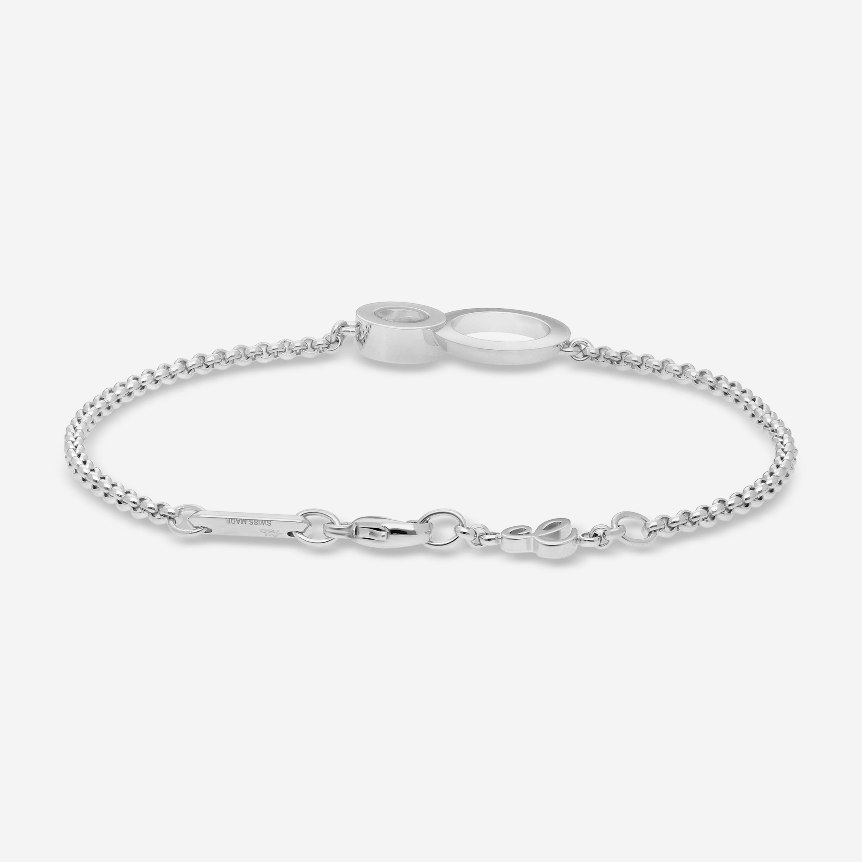 Chopard Happy 8 18K White Gold Diamond Chain Bracelet 859209-1001 — view 3