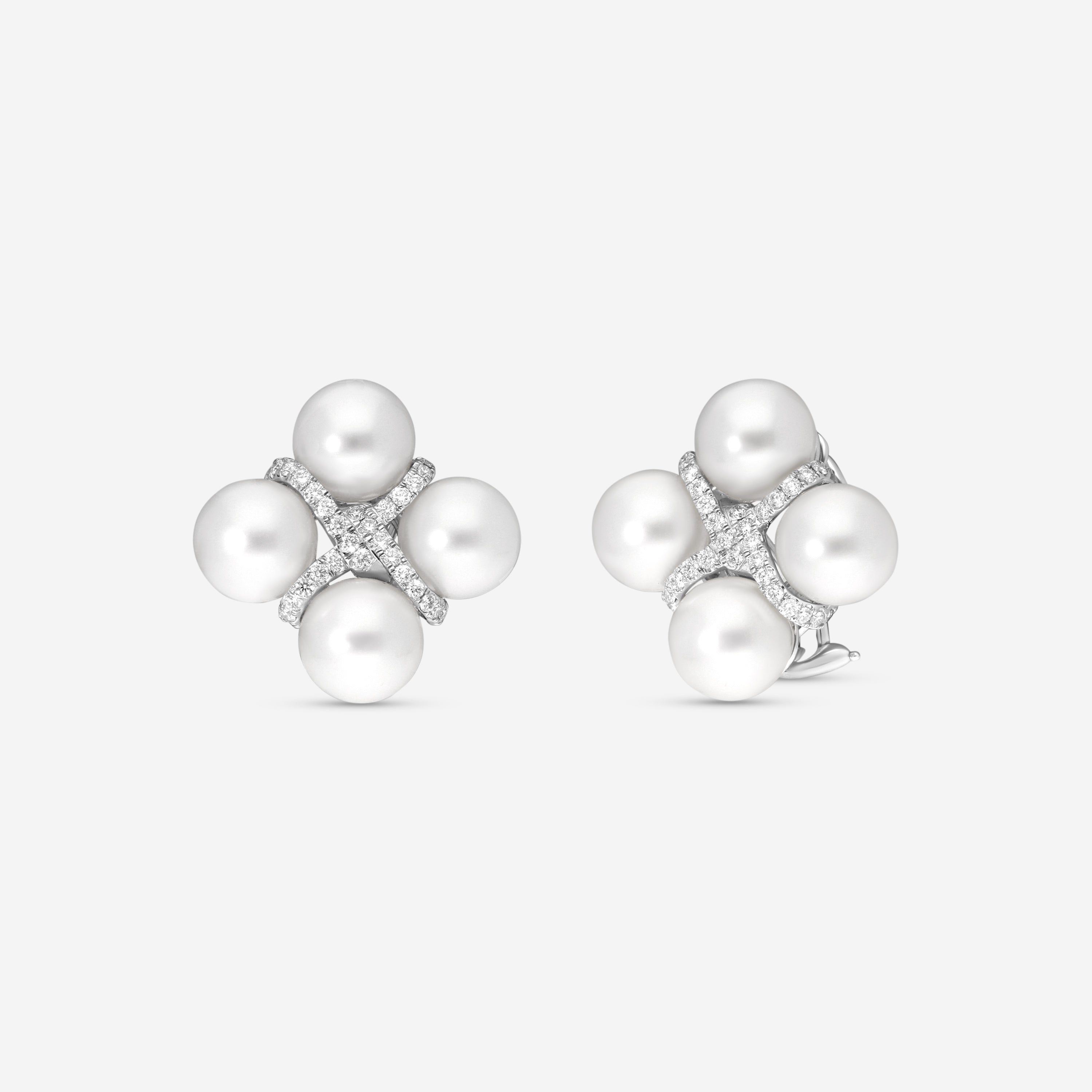 Assael 18K White Gold Diamond & South Sea Cultured Pearl Earrings E7078