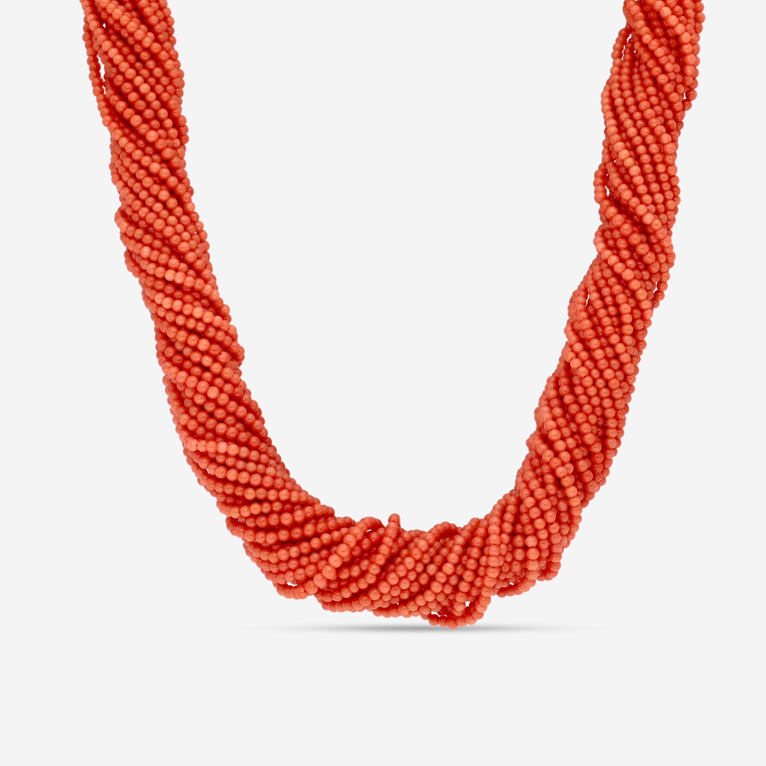 Assael 18K Yellow Gold Sciacca Coral Multi Strand Beads Necklace N-SC00013