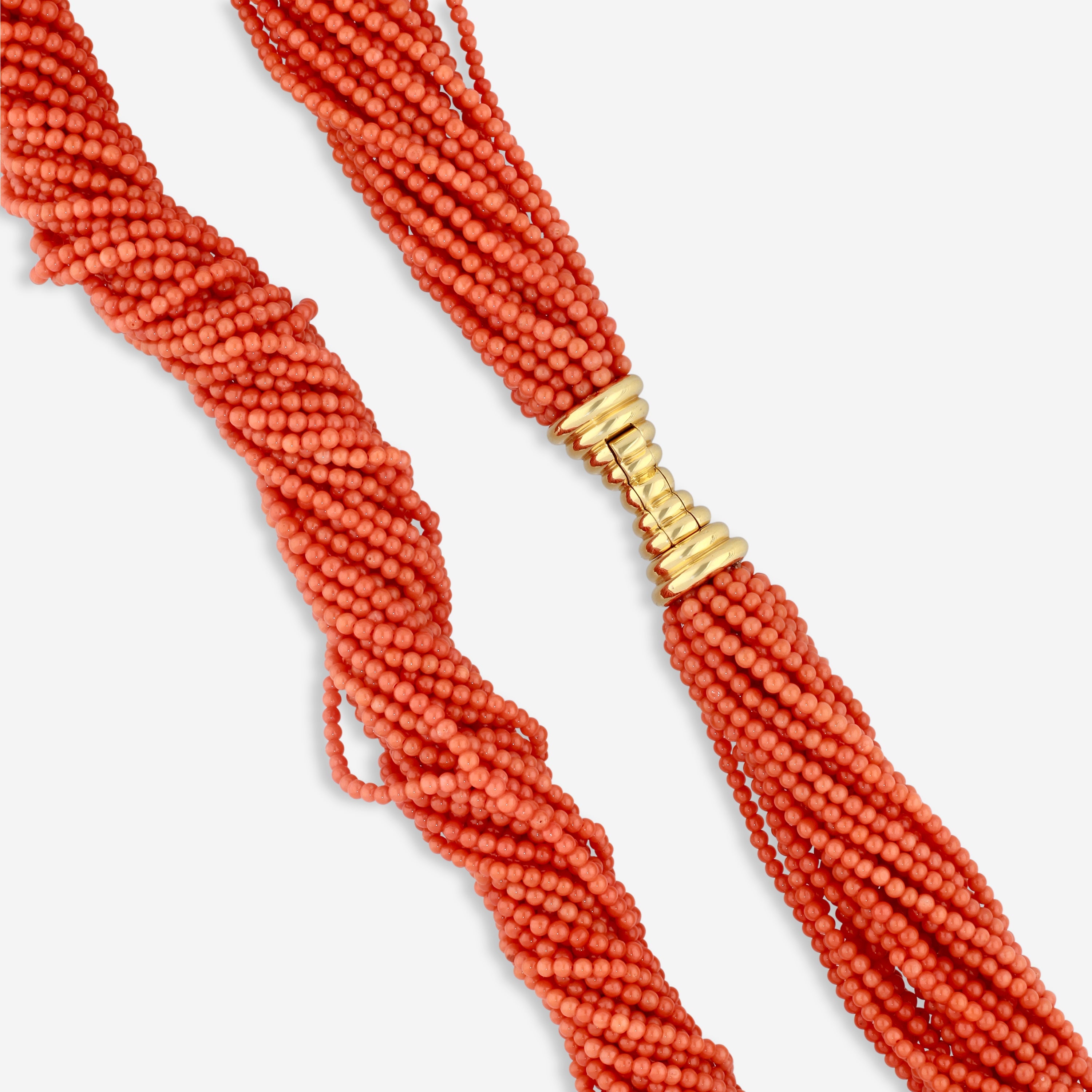 Assael 18K Yellow Gold Sciacca Coral Multi Strand Beads Necklace N-SC00013 — view 3
