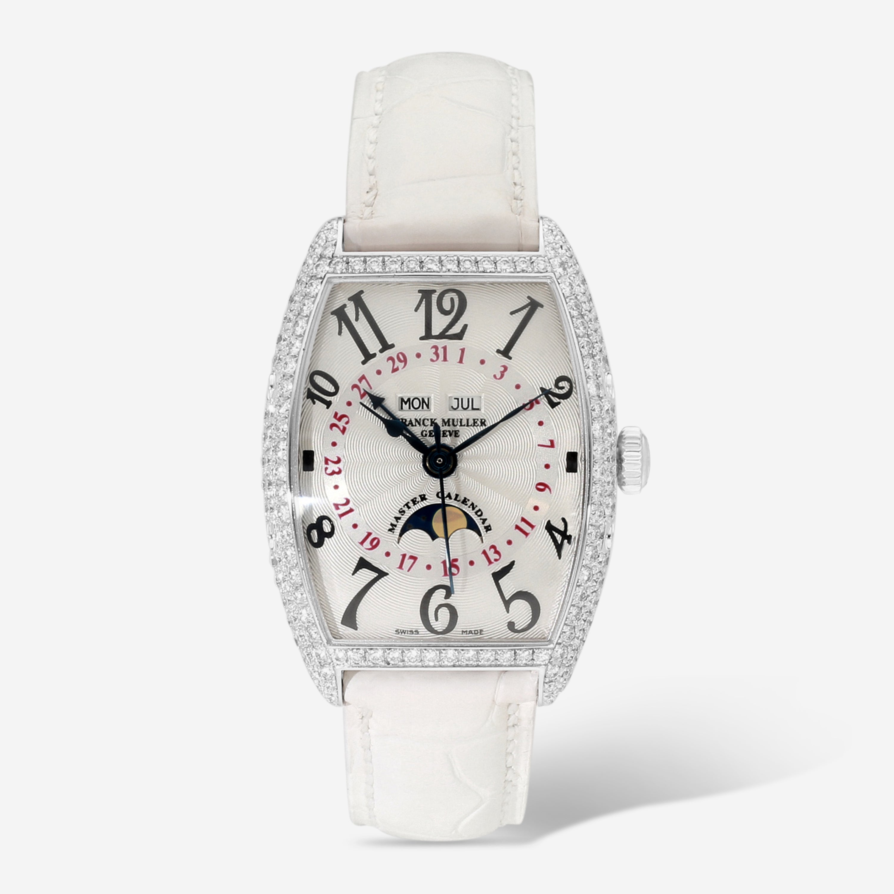 Franck Muller Cintree Curvex Master Calendar Moonphase Diamond Stainless Steel Automatic Unisex Watch 2852MCLDACWHI