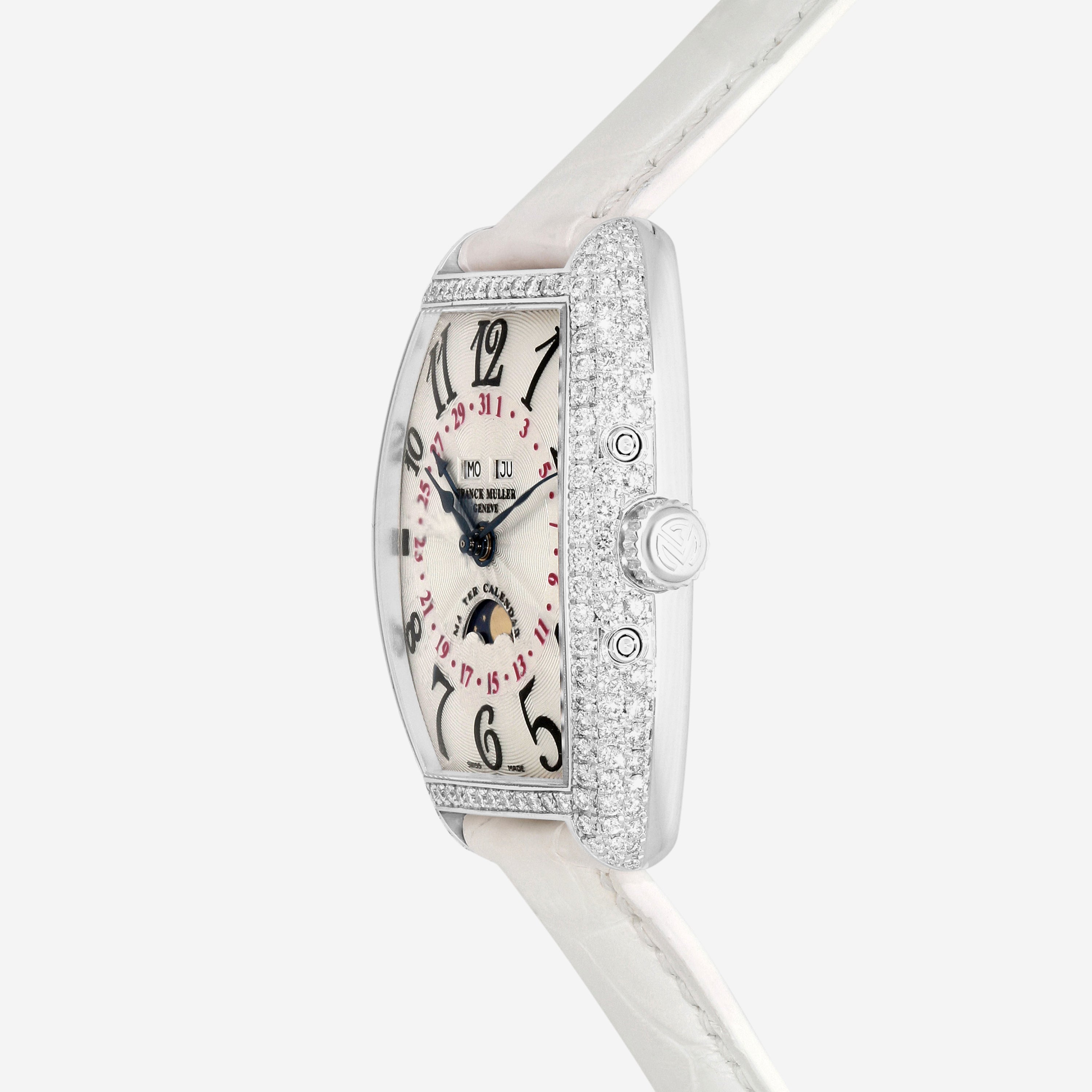Franck Muller Cintree Curvex Master Calendar Moonphase Diamond Stainless Steel Automatic Unisex Watch 2852MCLDACWHI — view 2