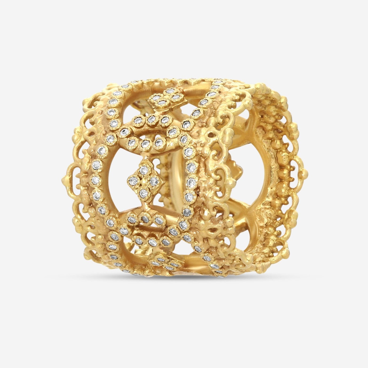 Armenta Sueno 18K Yellow Gold Diamond Band Ring Sz. 6.5 05791 — view 2