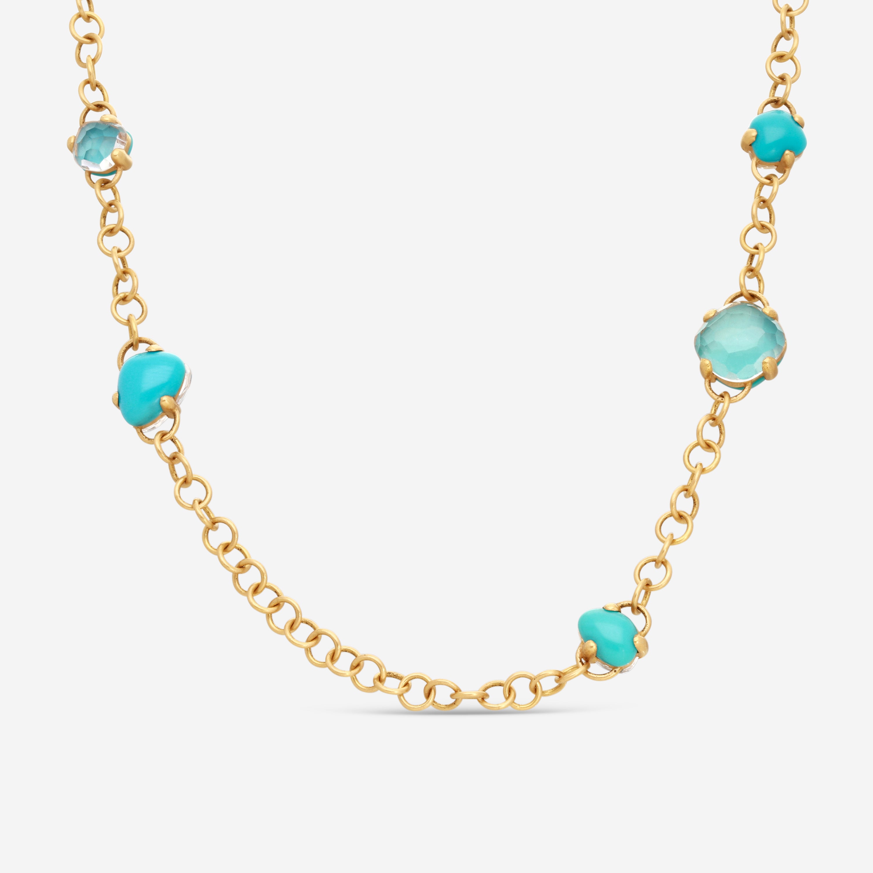 Pomellato 18K Rose Gold Turquoise & Rocca Crystal Necklace A131