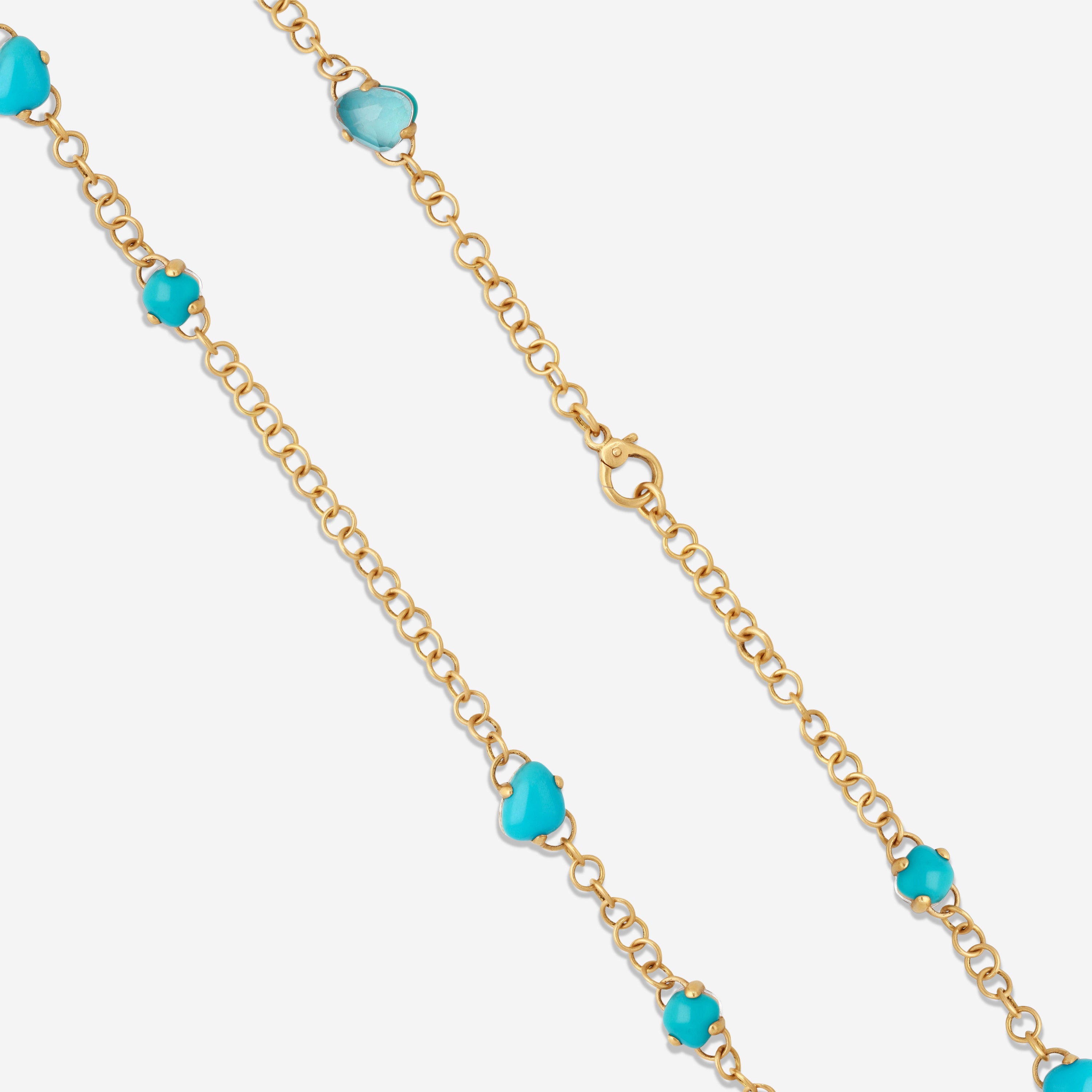 Pomellato 18K Rose Gold Turquoise & Rocca Crystal Necklace A131 — view 3