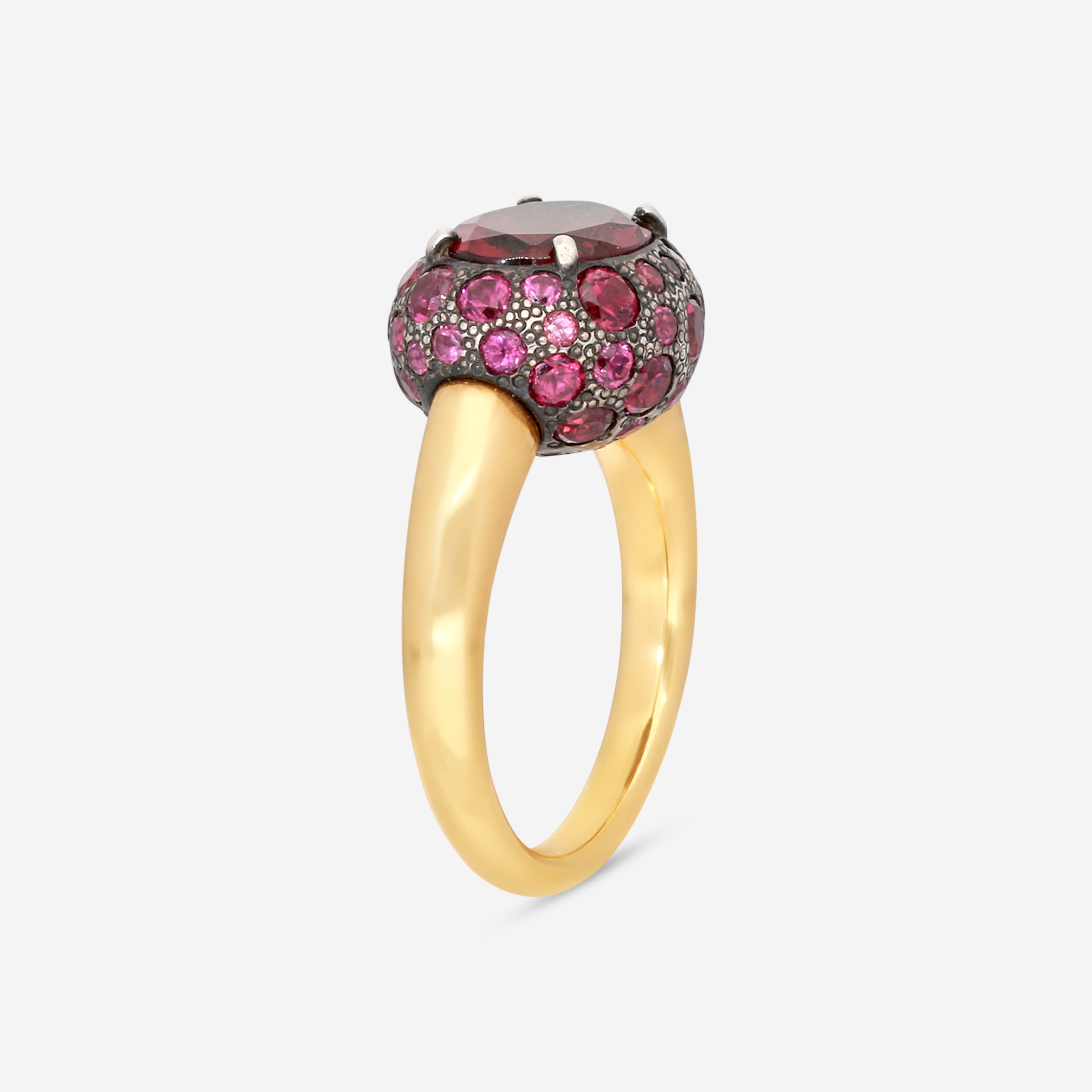 Pomellato Tabou 18K Yellow Gold Garnet & Rhodolite Ring Sz. 6.5 A9081A/A/07GR — view 2