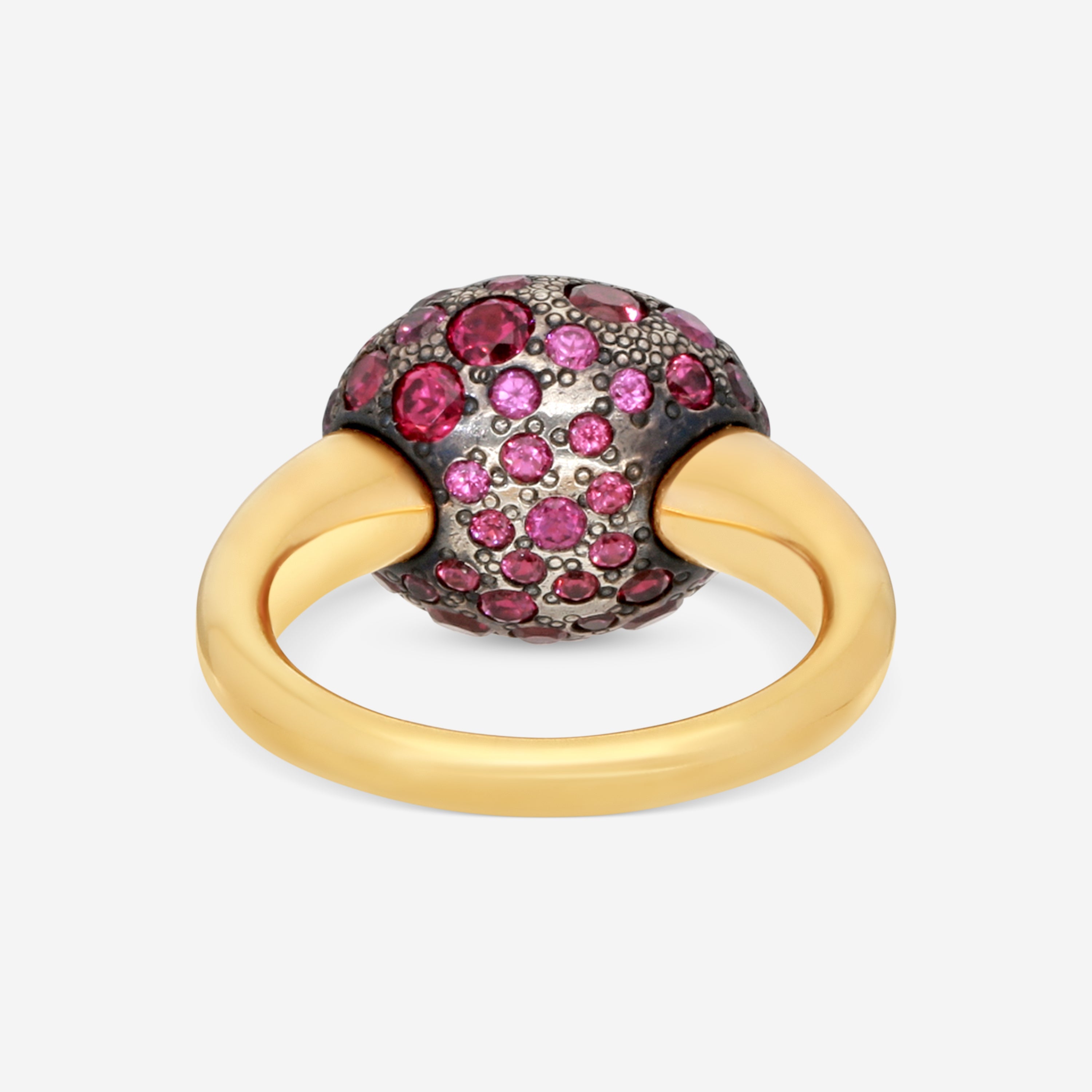 Pomellato Tabou 18K Yellow Gold Garnet & Rhodolite Ring Sz. 6.5 A9081A/A/07GR — view 3