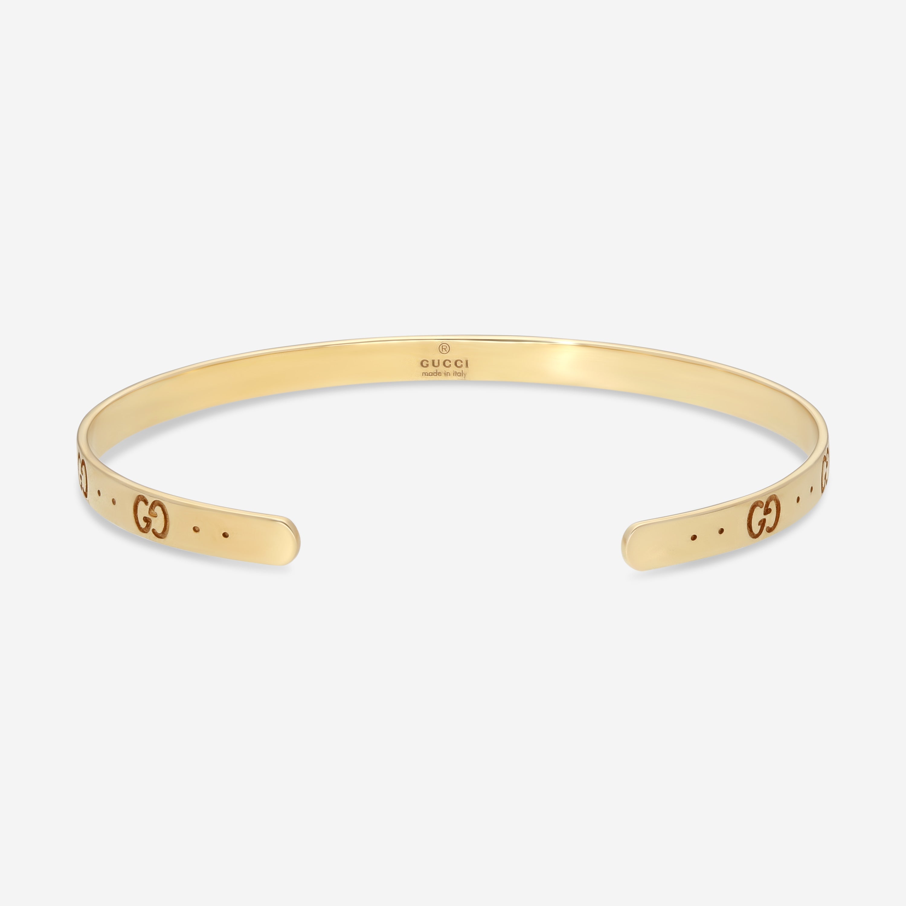 Gucci Icon 18K Yellow Gold Thin Bangle Bracelet YBA434524001017 — view 3