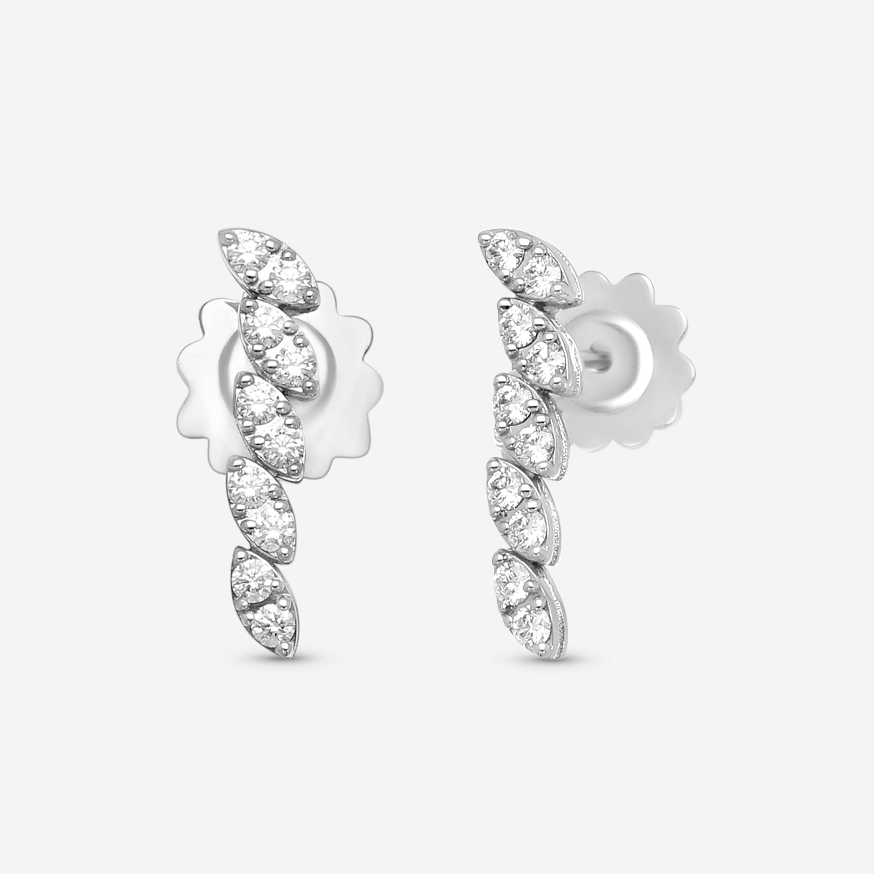 Roberto Coin Marquesa 18K White Gold Diamond Drop Earrings 8882875AWERX — view 2