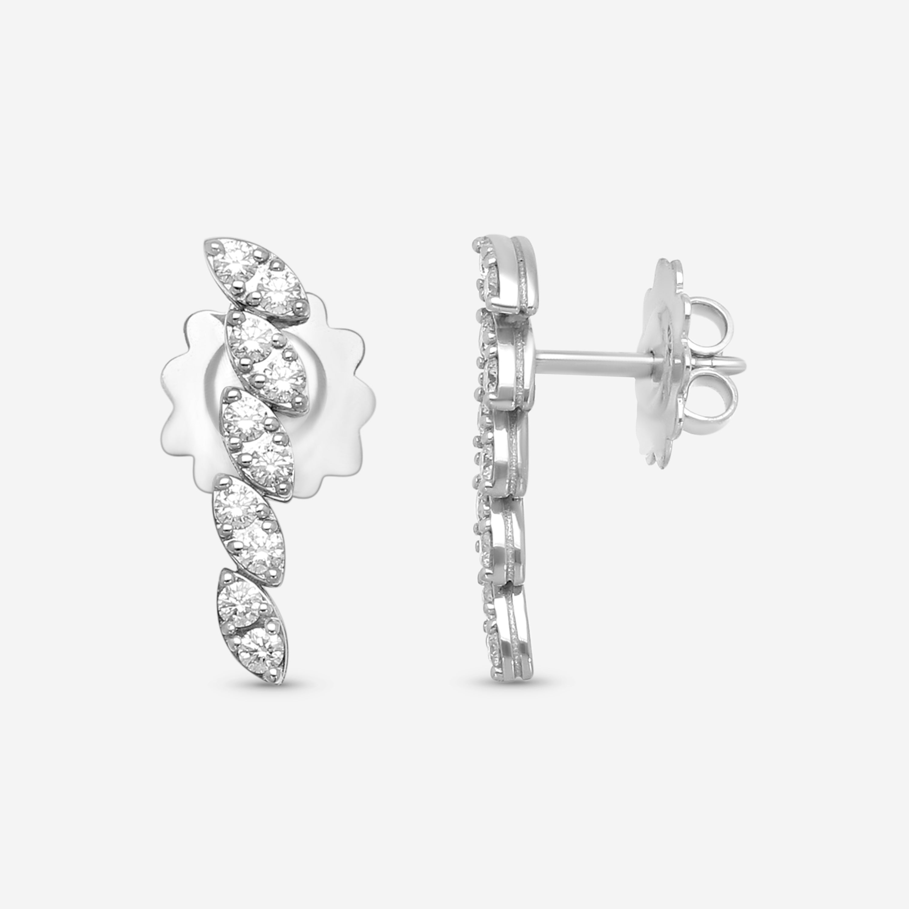 Roberto Coin Marquesa 18K White Gold Diamond Drop Earrings 8882875AWERX — view 3