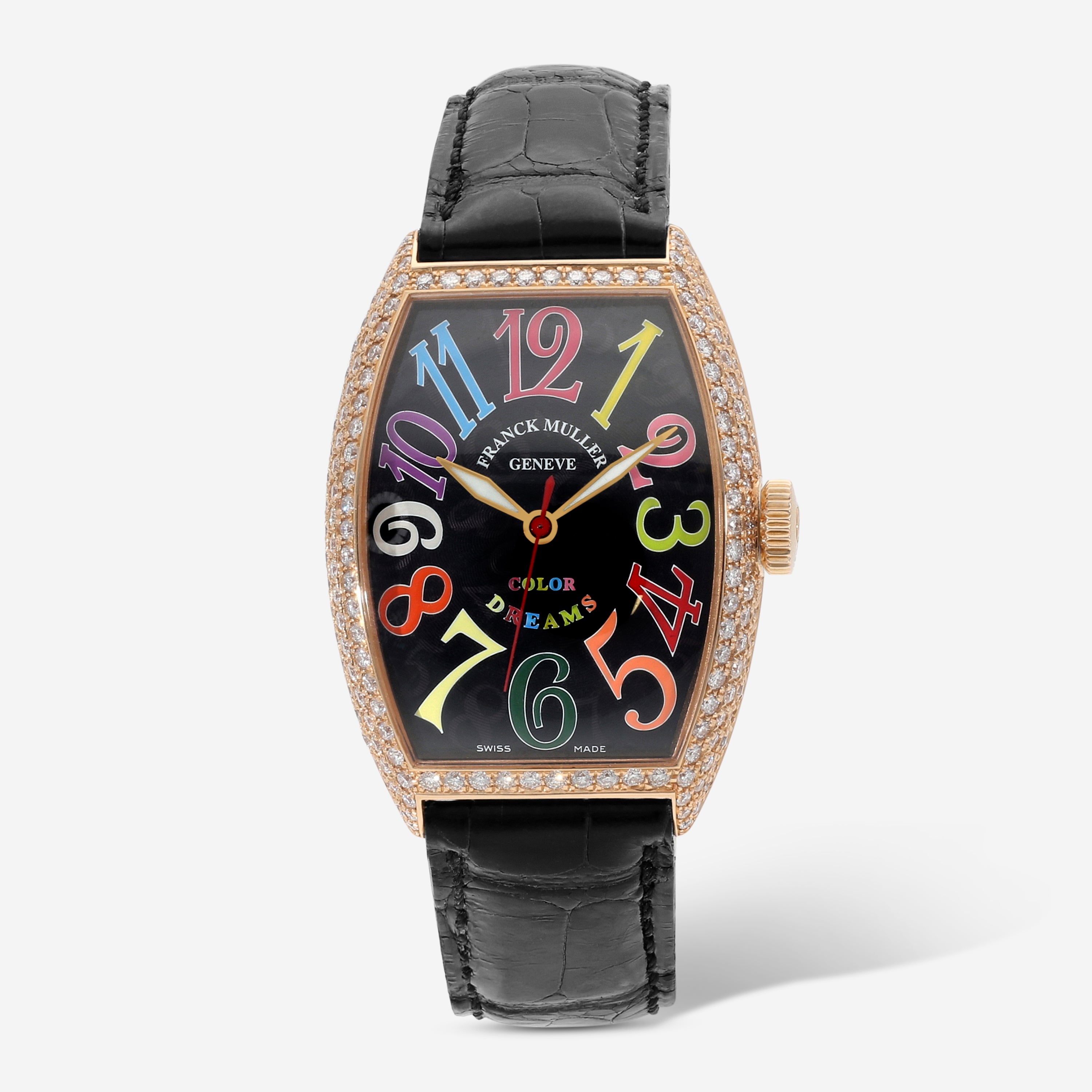 Franck Muller Cintrée Curvex Color Dreams 18K Rose Gold Diamond Automatic Unisex Watch 5850SCCOLDRMD