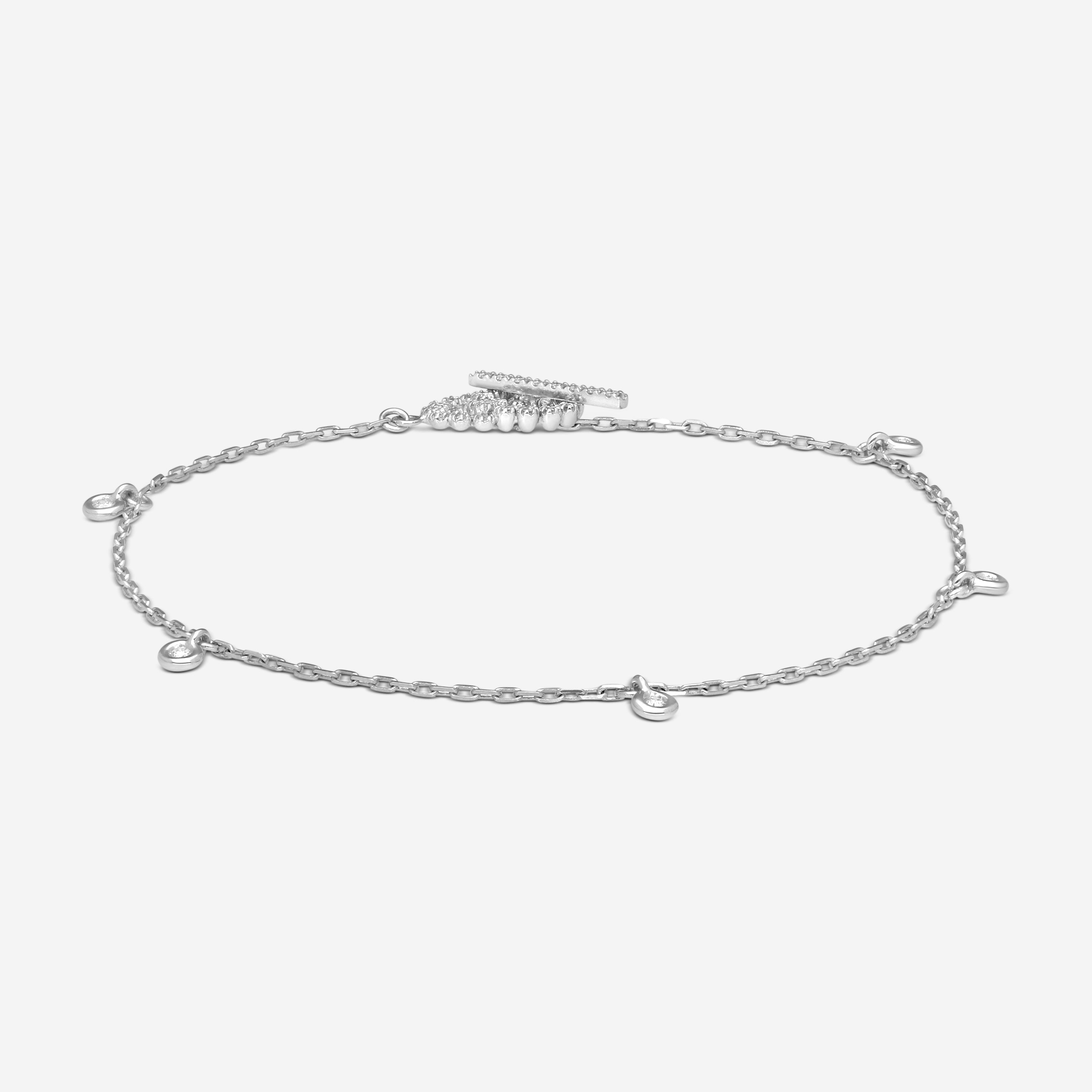 Gucci GG Running 18K White Gold Diamond Charm Bracelet YBA481671002018 — view 2