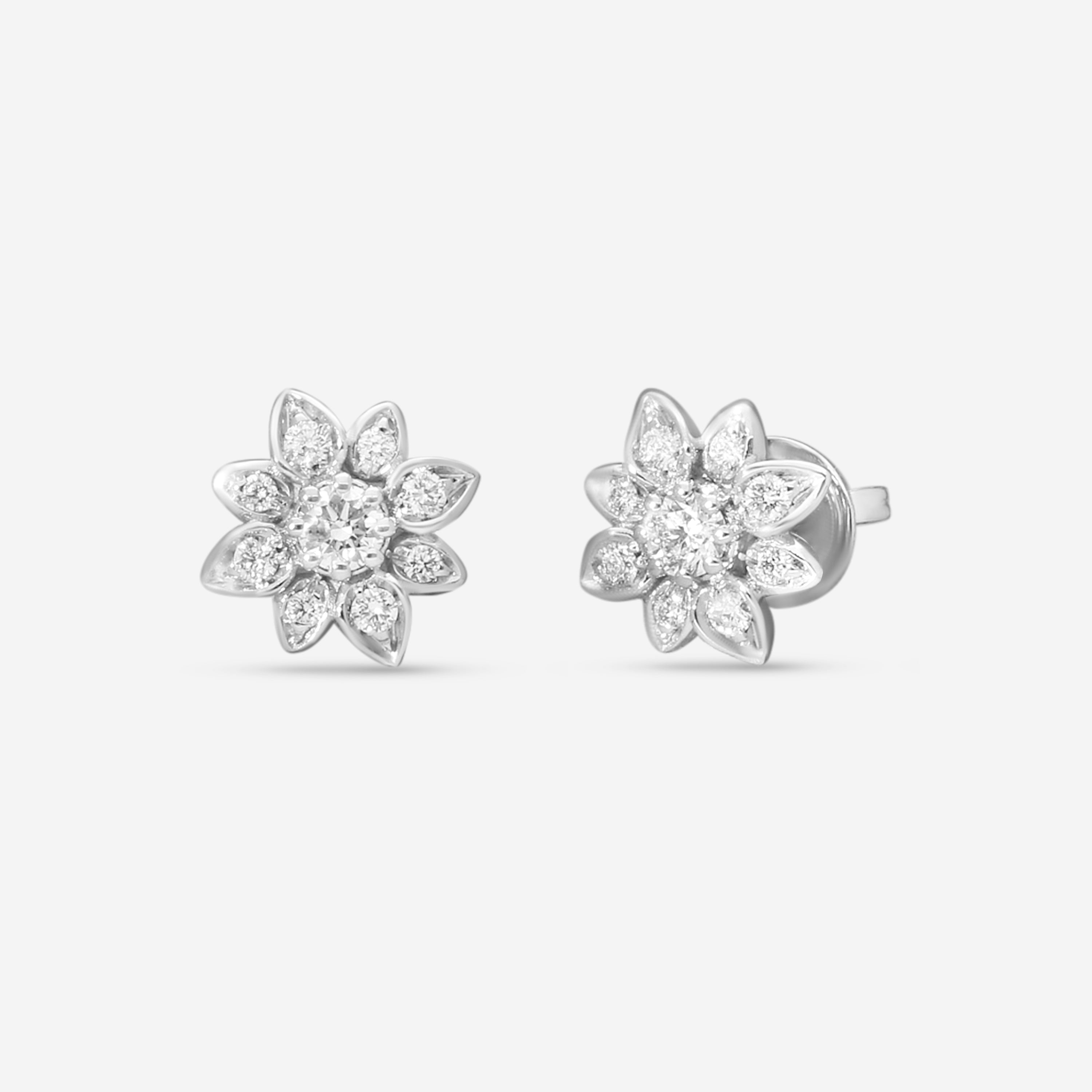 Gucci Flora 18K White Gold Diamond Stud Earrings YBD79619600100U — view 2
