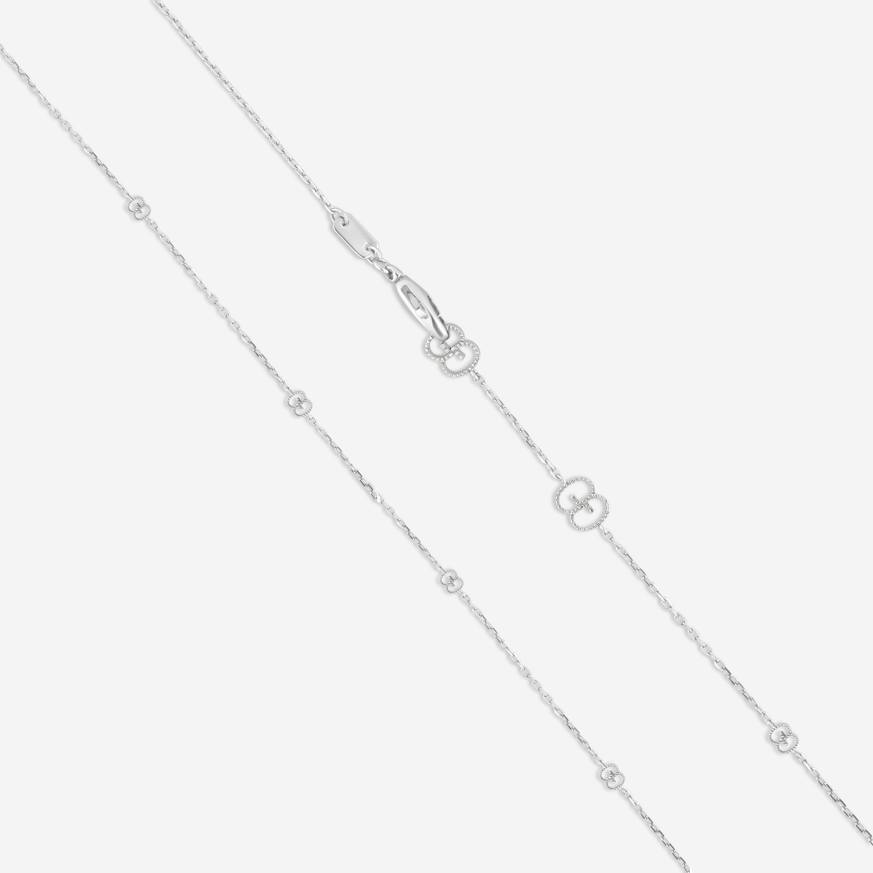Gucci Icon 18K White Gold Round Heart Cut-Out Pendant Necklace YBB72937300200U — view 3