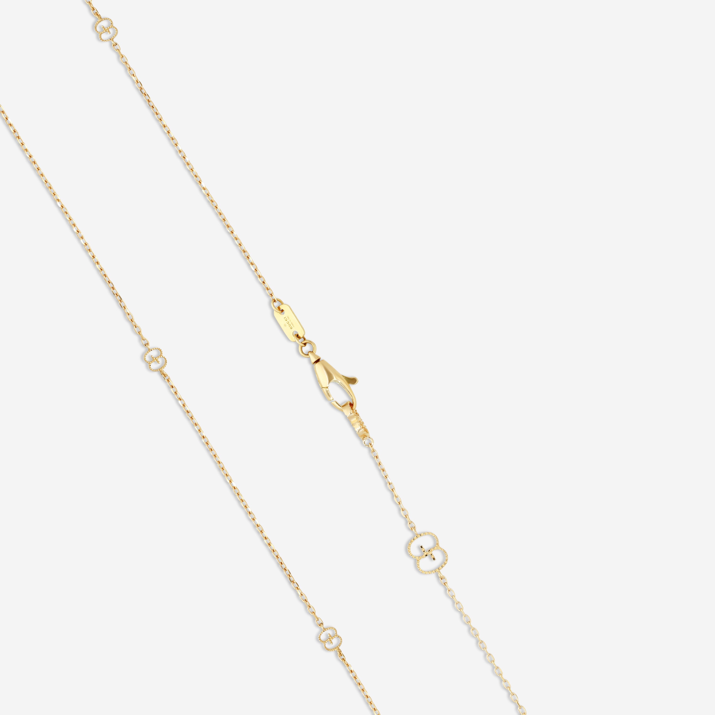Gucci Icon 18K Yellow Gold Round Star Cut Out Pendant Necklace YBB72936300100U — view 4