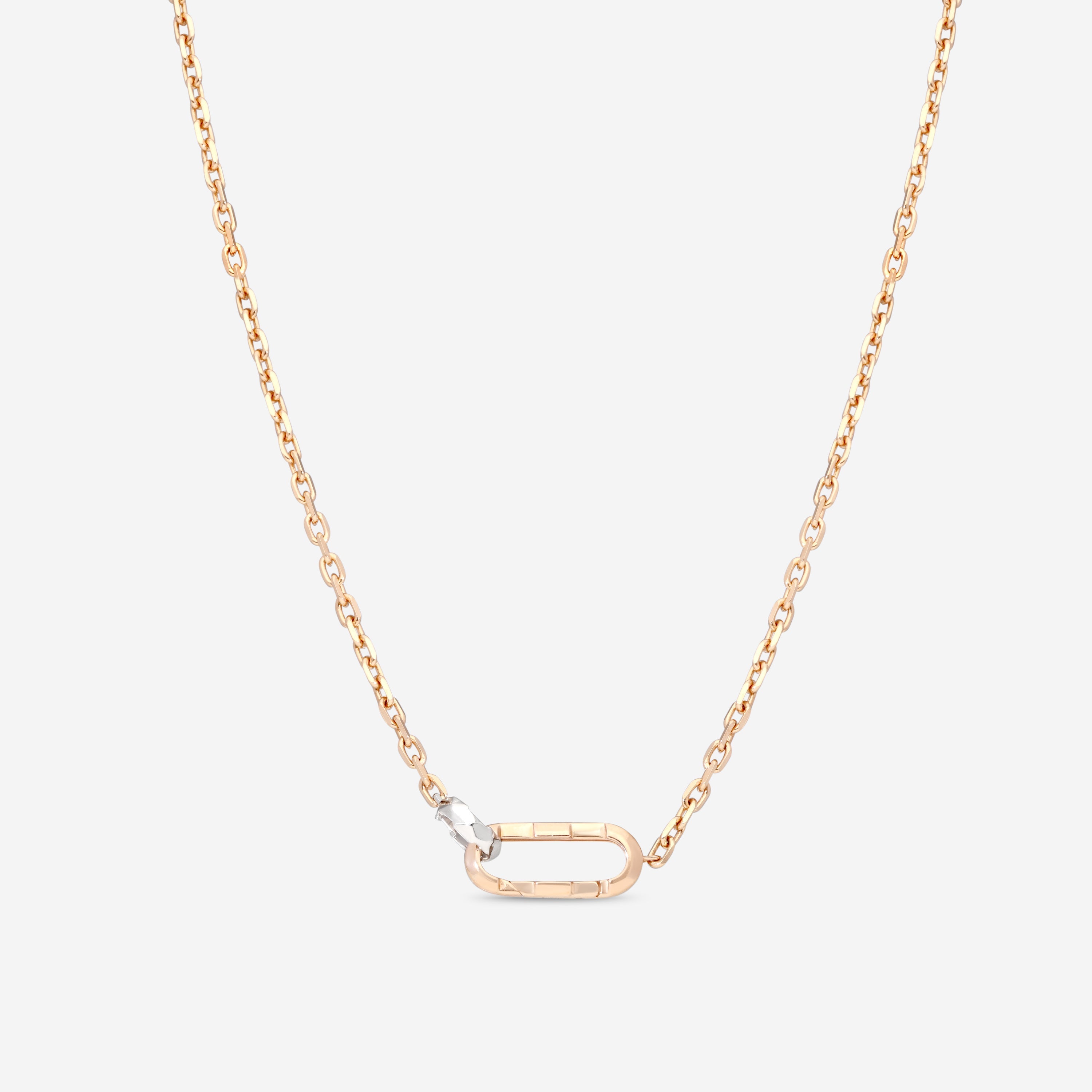 Gucci Link to Love 18K Rose & White Gold Pendant Necklace YBB78667100200U